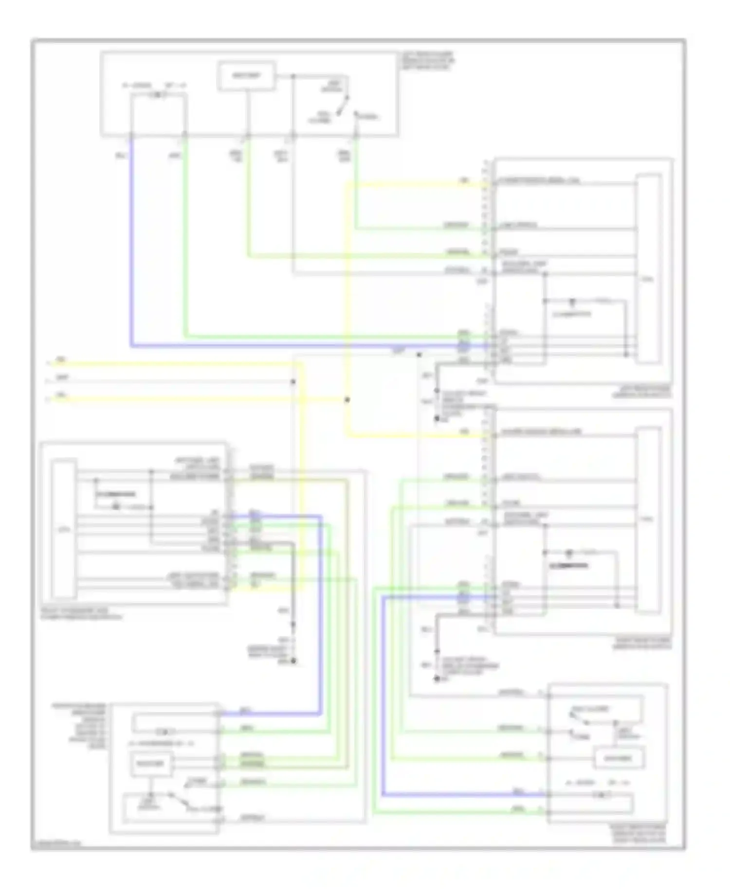 Wiring diagram front passenger side power window sub-switch for Infiniti G35 III (2002-2007) (2 of 2)