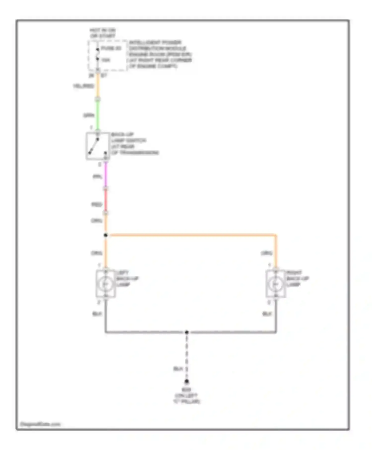 Wiring diagram right back-up lamp for Infiniti G35 III (2002-2007) (2 of 2)