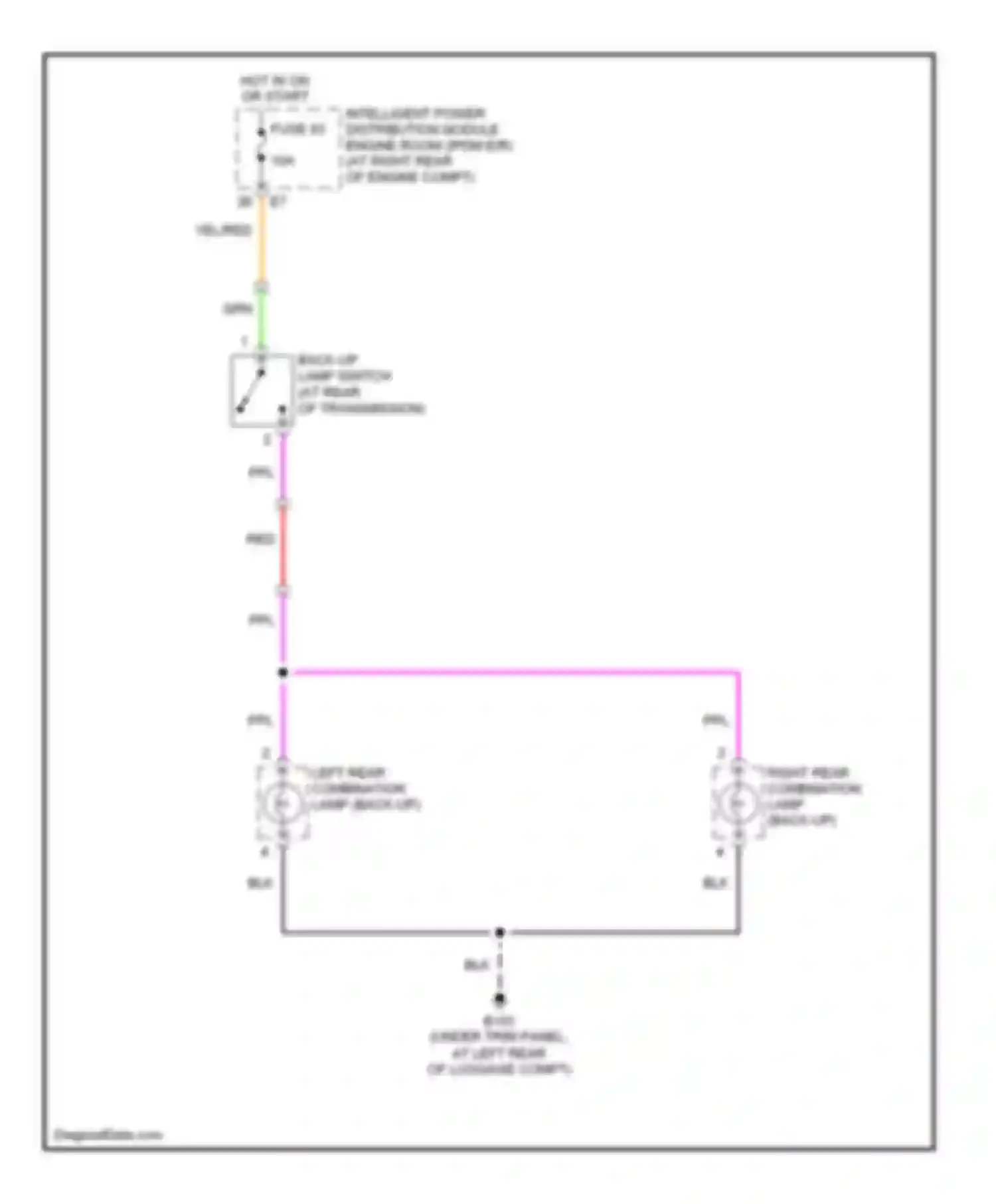 Wiring diagram right rear combination lamp back- up for Infiniti G35 III (2002-2007) (2 of 2)