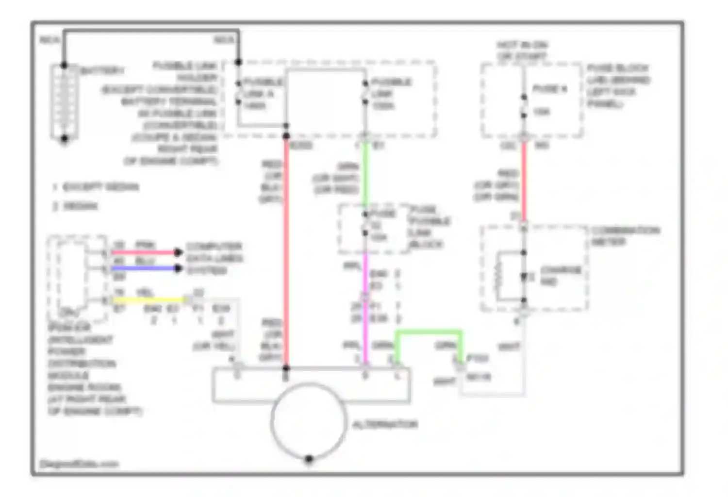 G37 Infiniti IV facelift (2006-2013): Charging circuit
