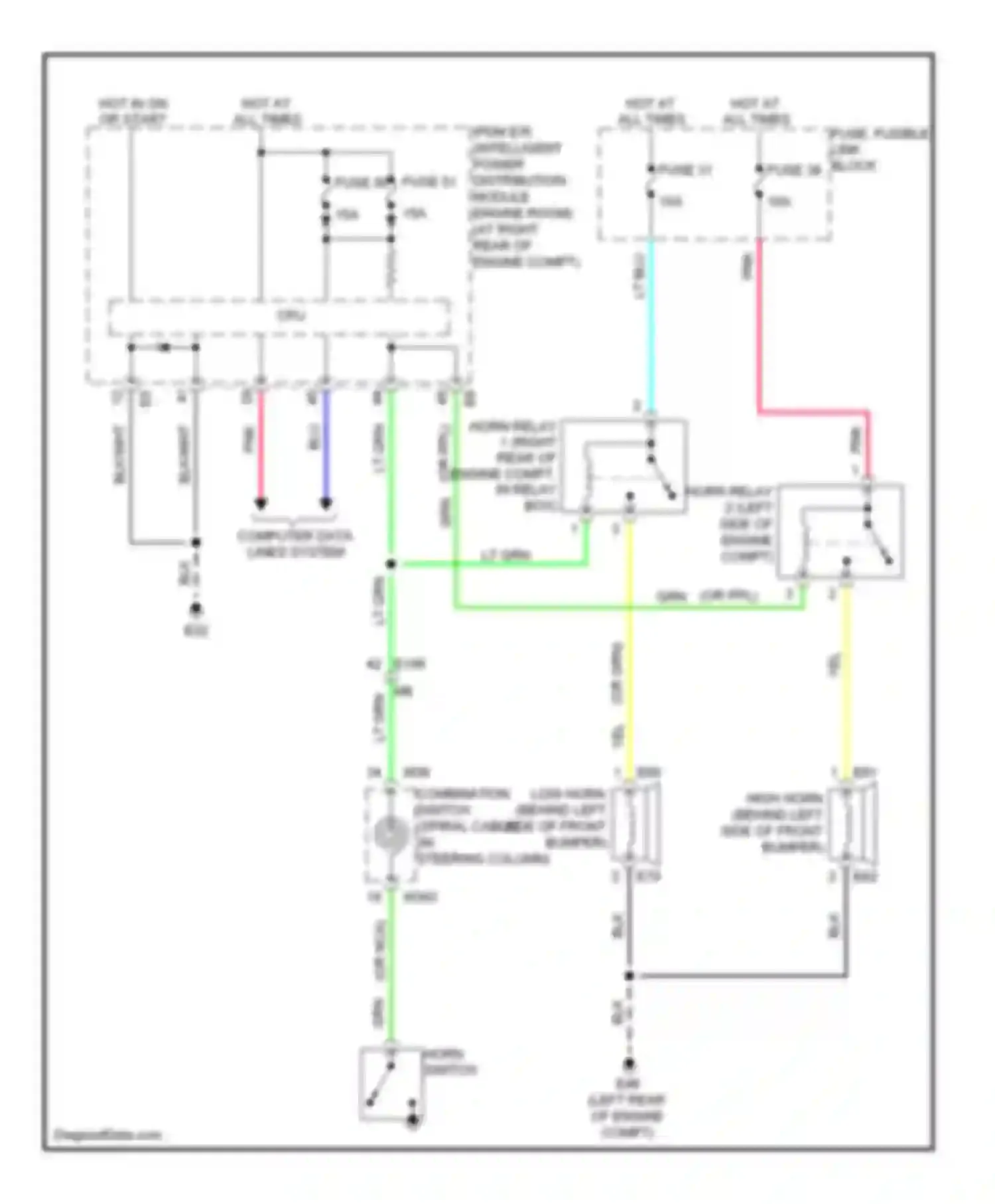 Wiring diagram fuse 50 for Infiniti G37 IV facelift (2006-2013) (3 of 7)