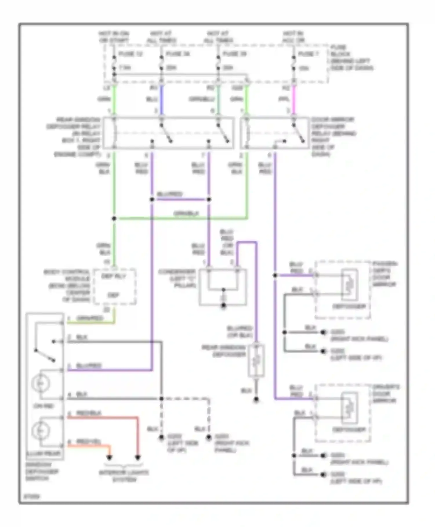 I30 Infiniti I (1995-1999): Defogger circuit