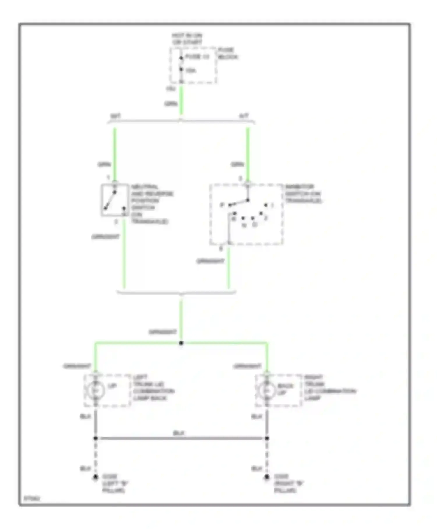 I30 Infiniti I (1995-1999): Back-up lamps circuit