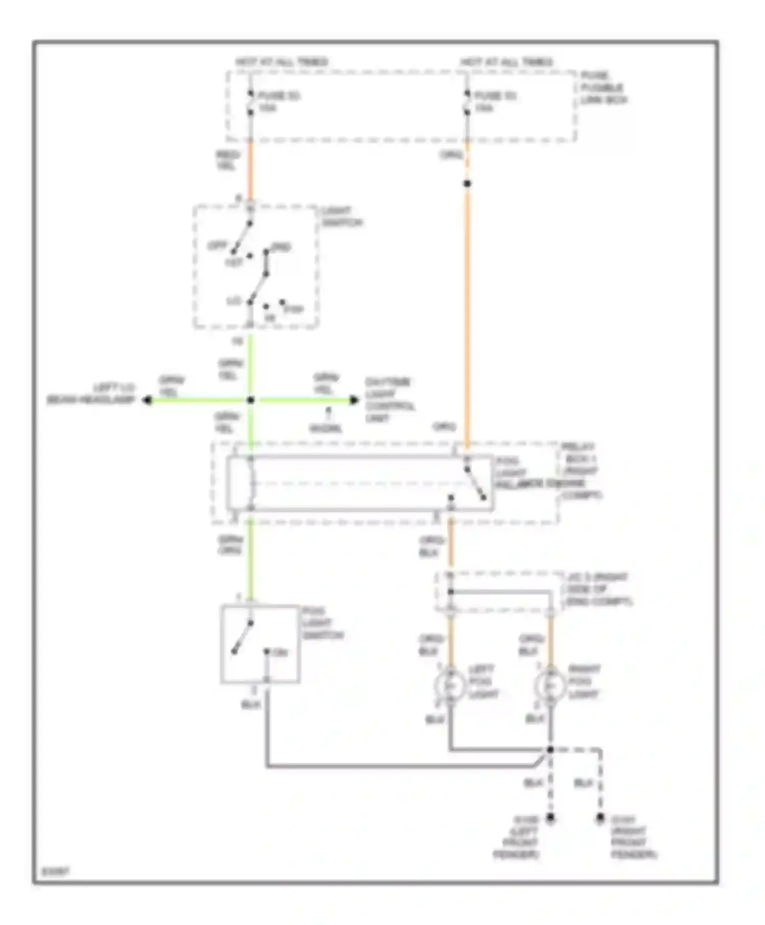 I30 Infiniti I (1995-1999): Fog lamps circuit
