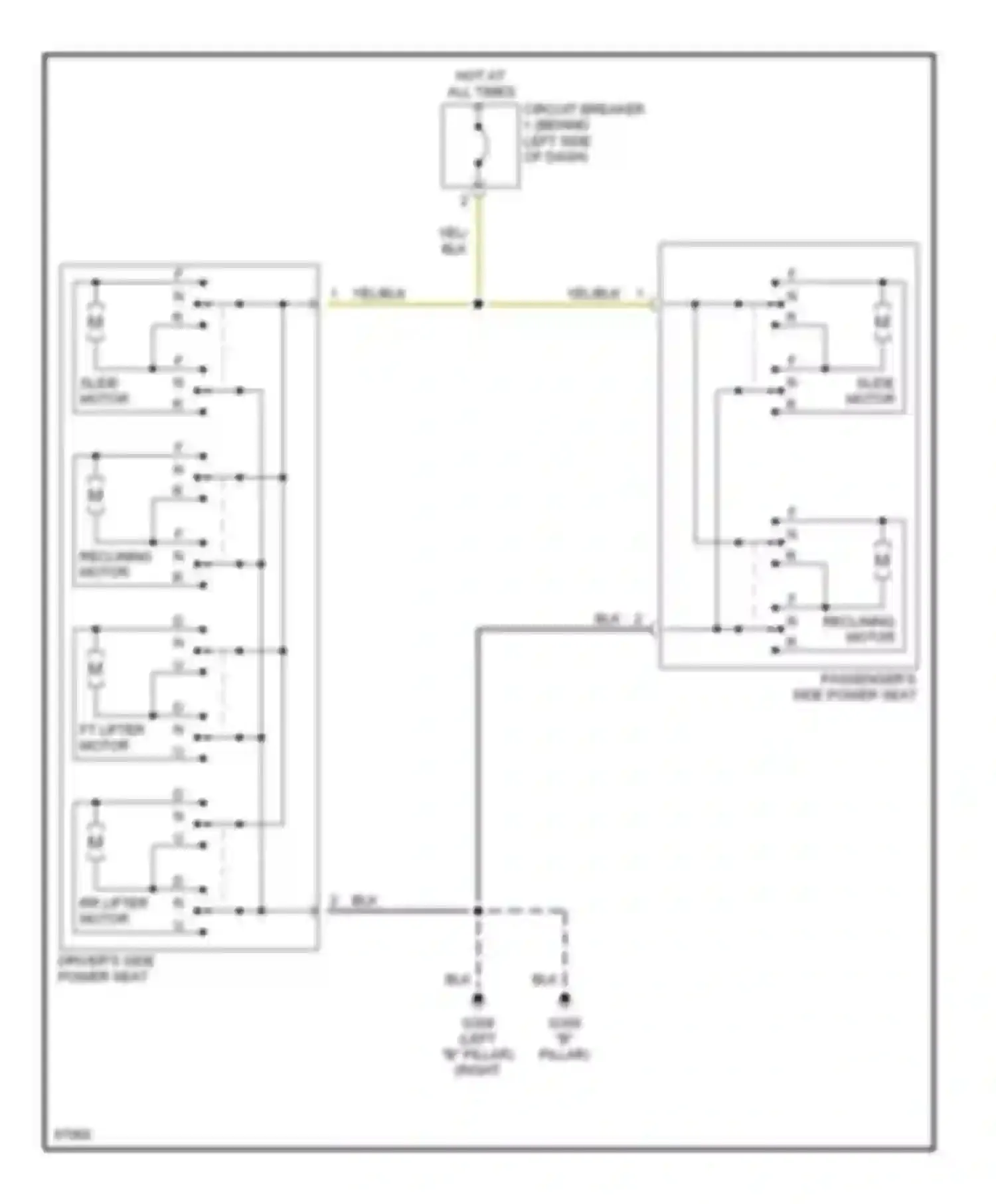 I30 Infiniti I (1995-1999): Power seats circuit