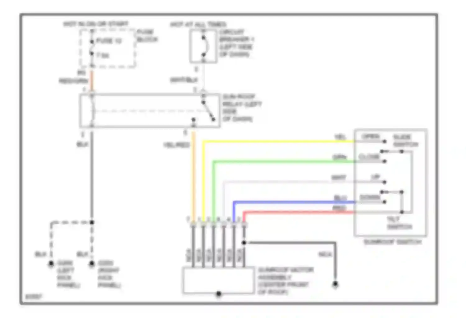 I30 Infiniti I (1995-1999): Power top/sunroof circuits