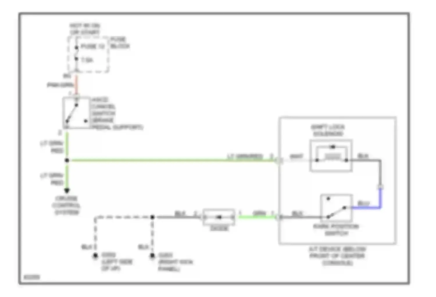 I30 Infiniti I (1995-1999): Shift interlock circuit