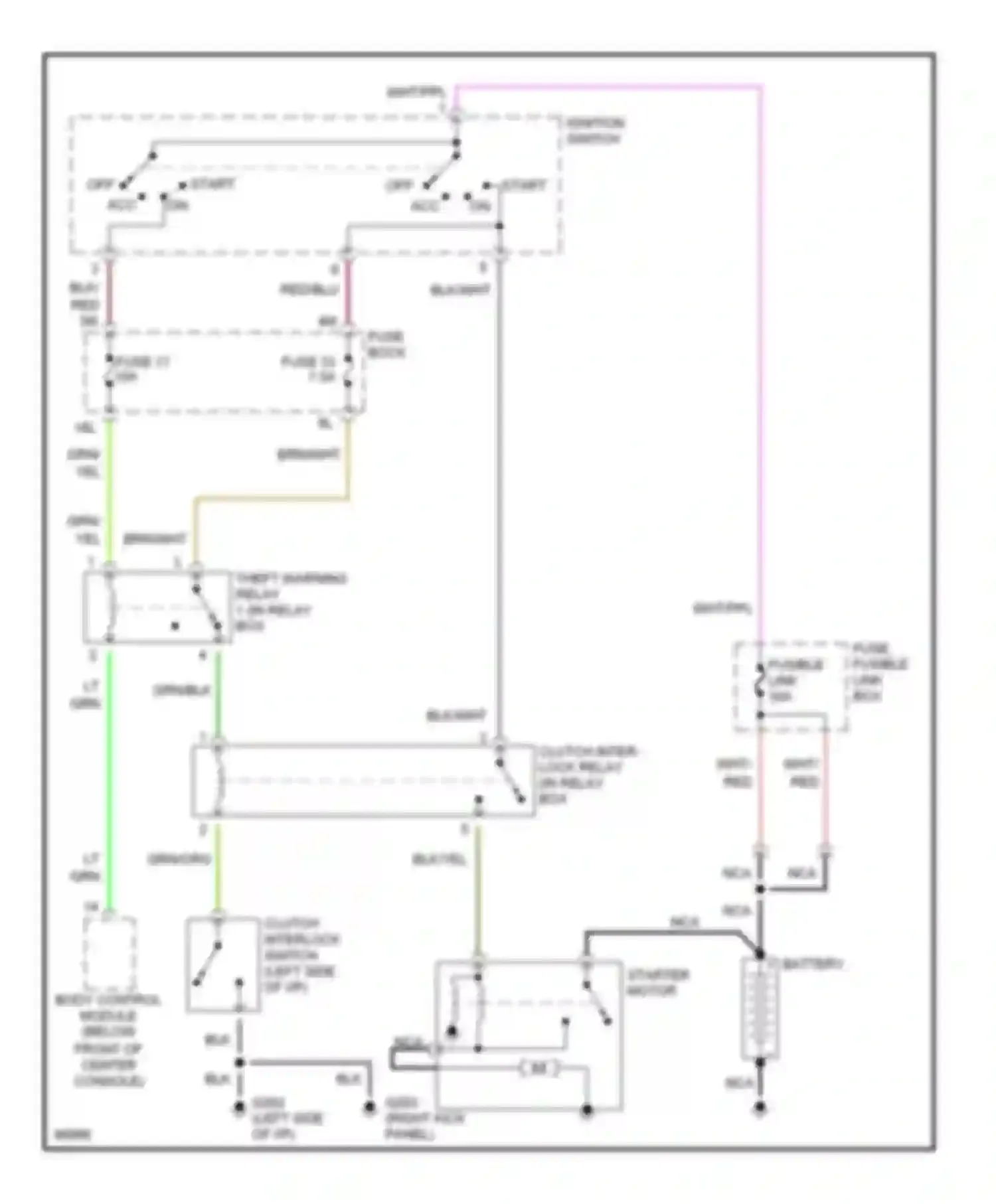 I30 Infiniti I (1995-1999): Starting circuit, m/t