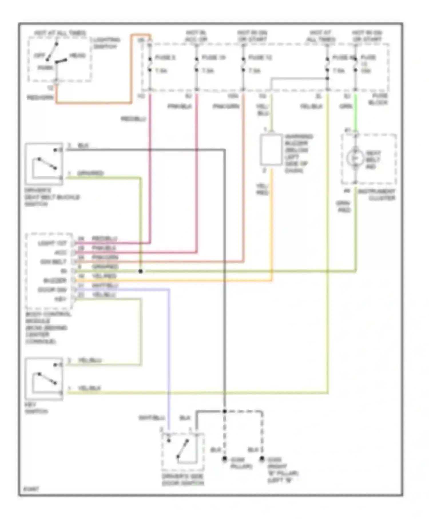 I30 Infiniti I (1995-1999): Warning system circuits