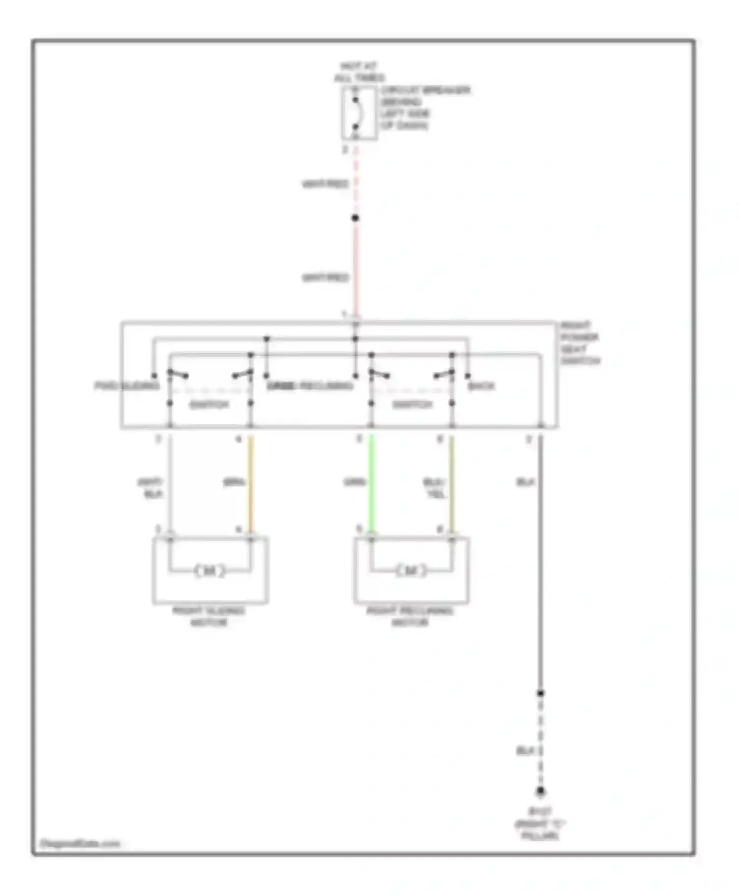 I35 Infiniti II (2000-2004): Passenger power seat circuit
