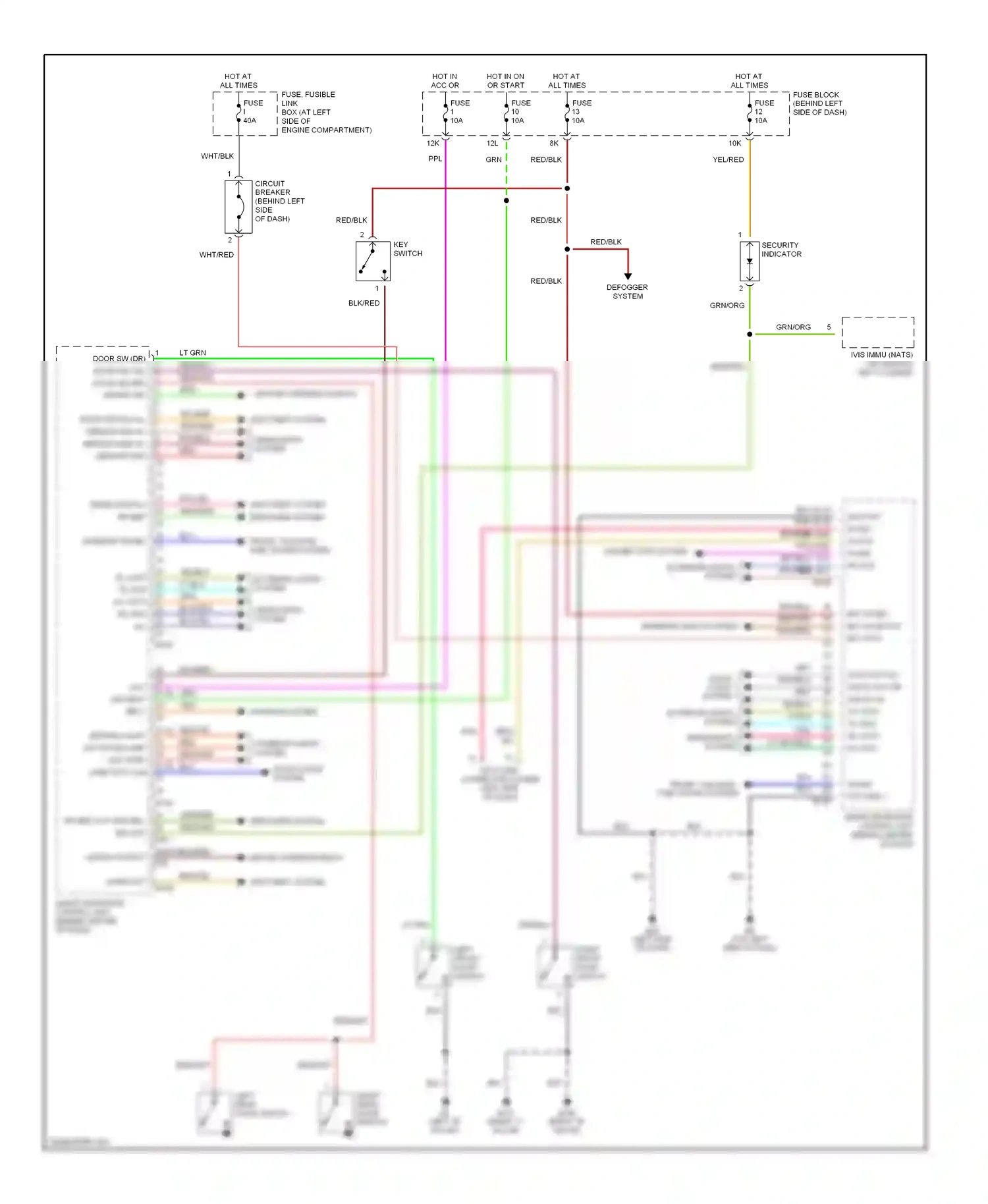 Infiniti I35 II (2000-2004) security indicator wiring diagram  (1 of 2)