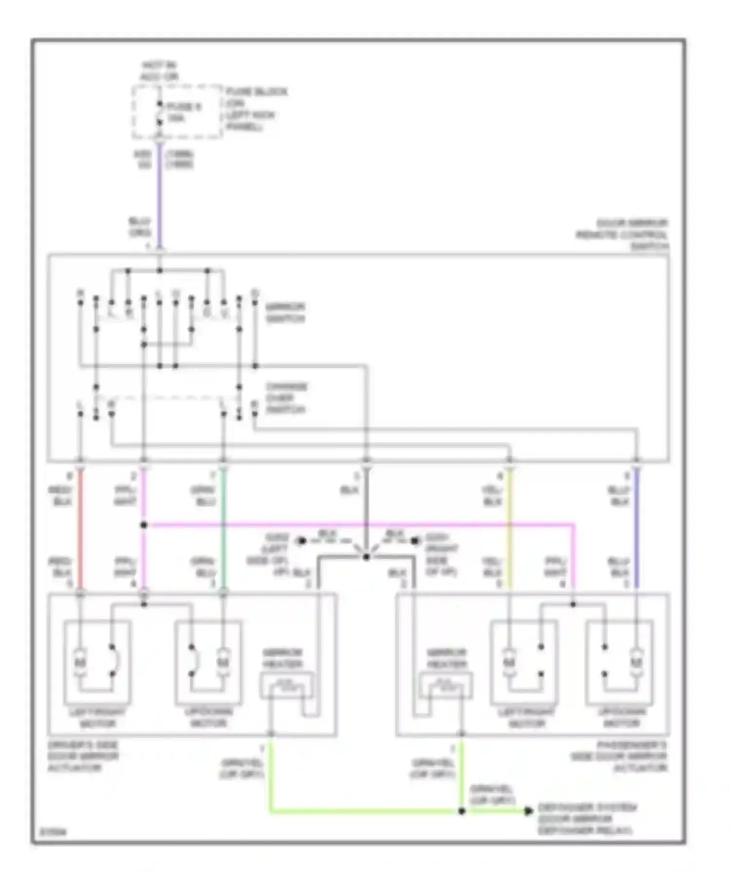 J30 Infiniti I (1992-1997): Power mirror circuit