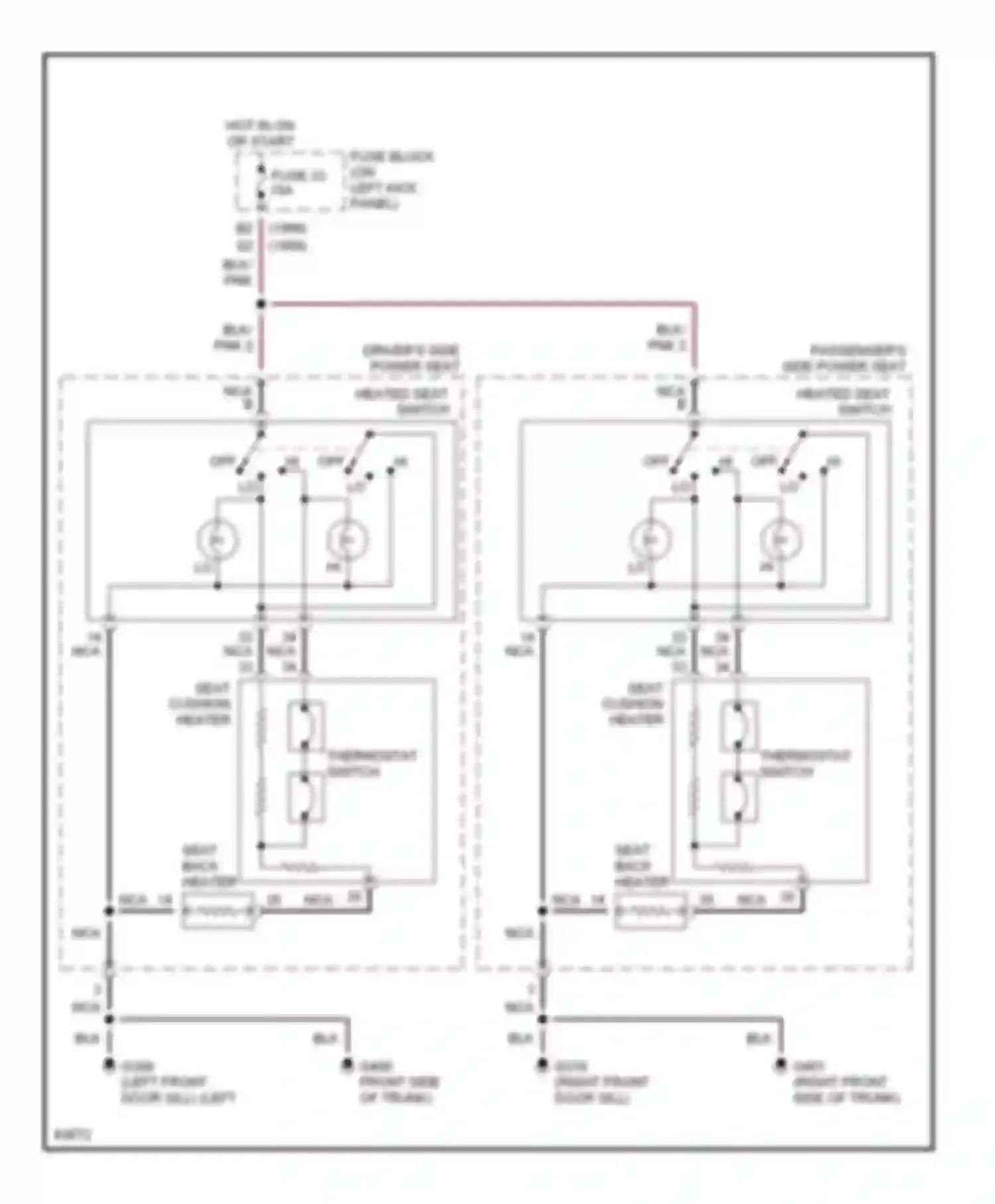 J30 Infiniti I (1992-1997): Heated seats circuit