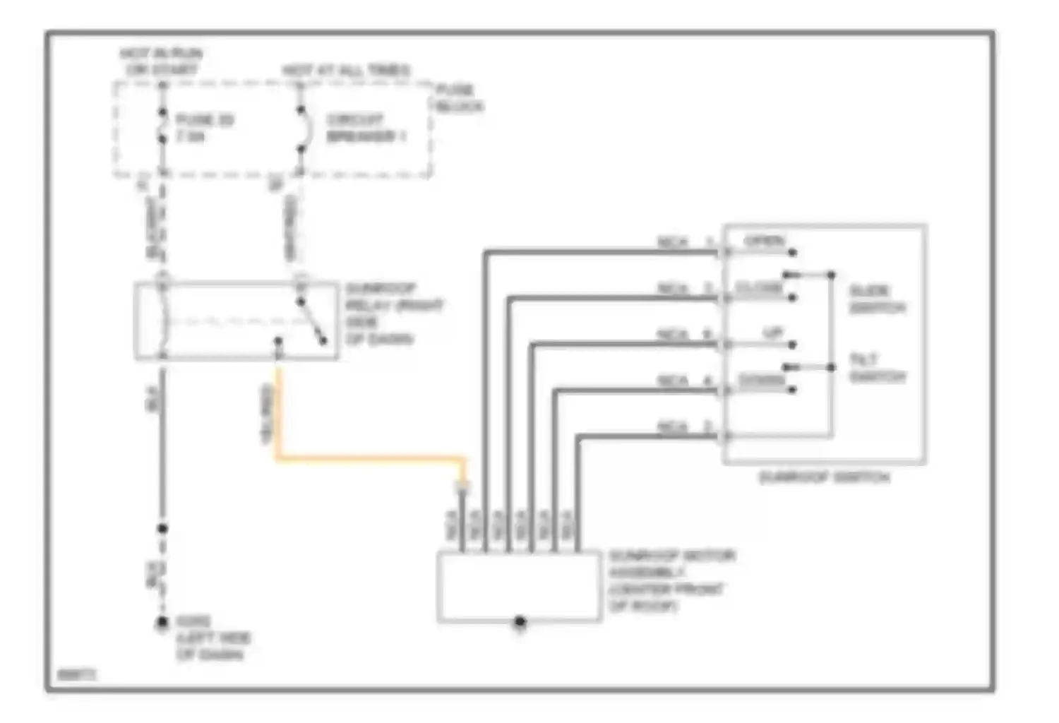 J30 Infiniti I (1992-1997): Power top/sunroof circuits