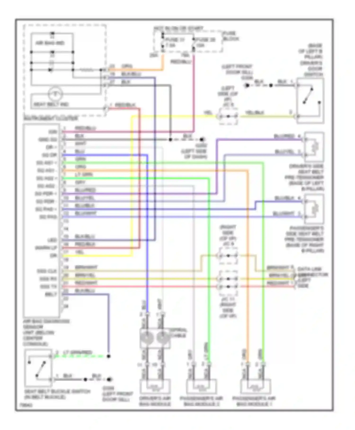 J30 Infiniti I (1992-1997): Supplemental restraint circuit