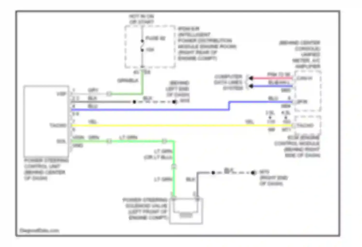 M35 Infiniti III facelift (2008-2010): Electronic power steering circuit, without ras