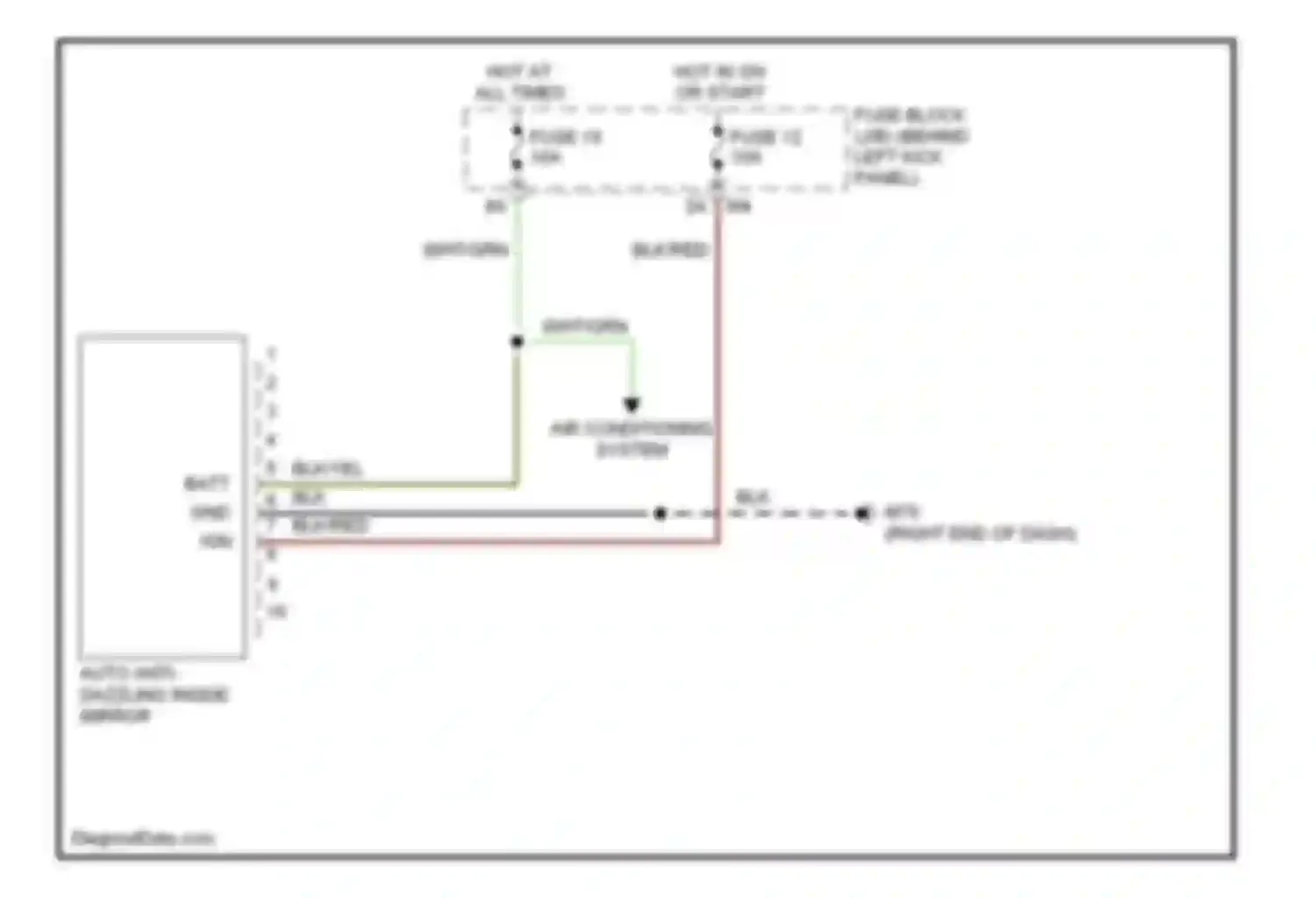 M35 Infiniti III (2005-2008): Auto anti-dazzling inside mirror circuit, without home link