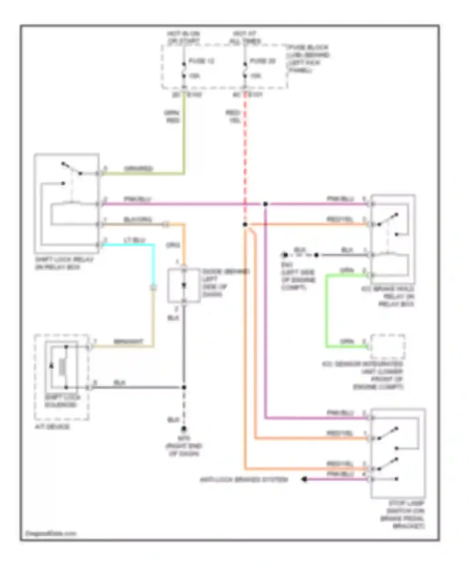 M35 Infiniti III (2005-2008): Shift interlock circuit