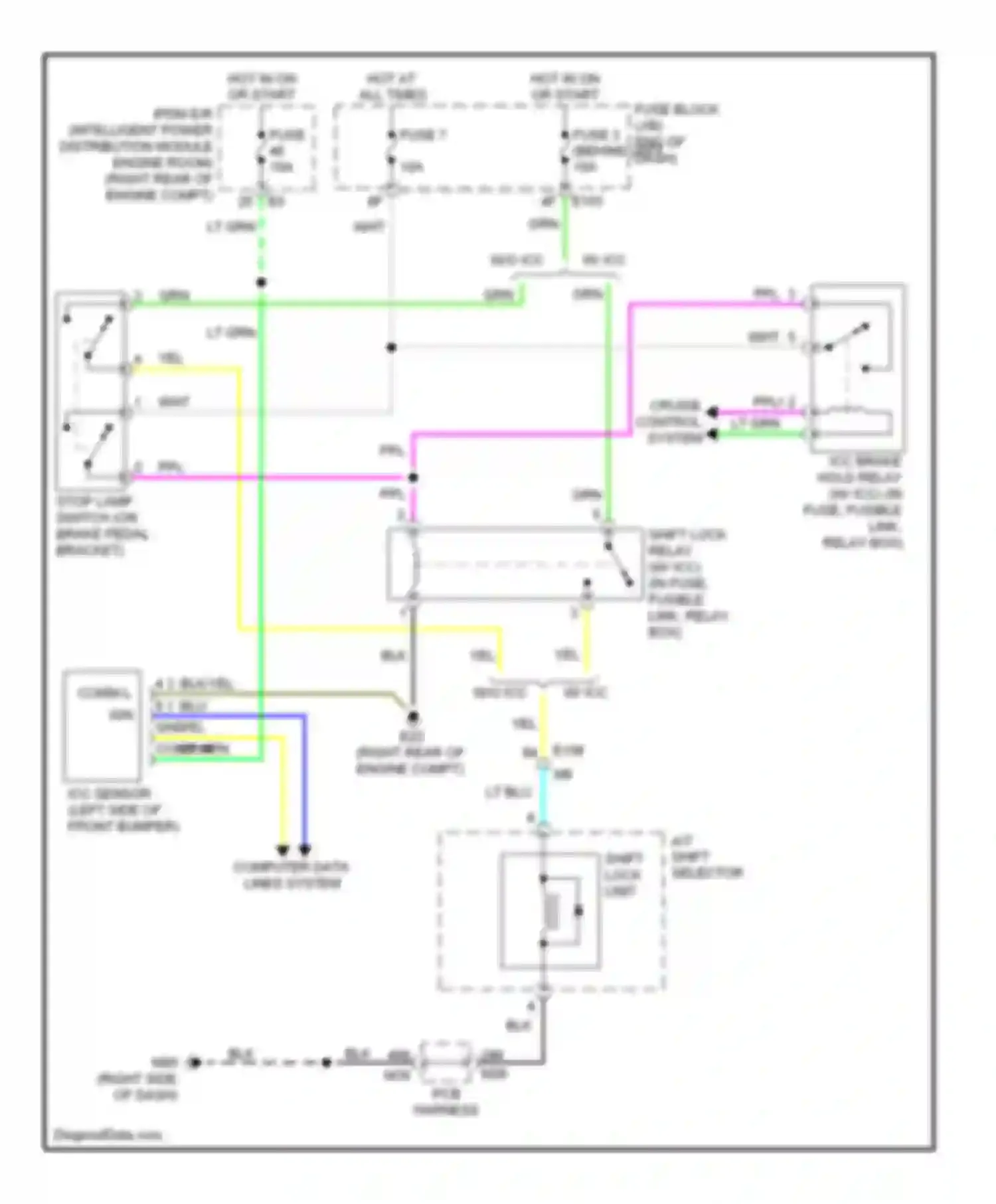 M37 Infiniti IV (2010-2014): Shift interlock circuit