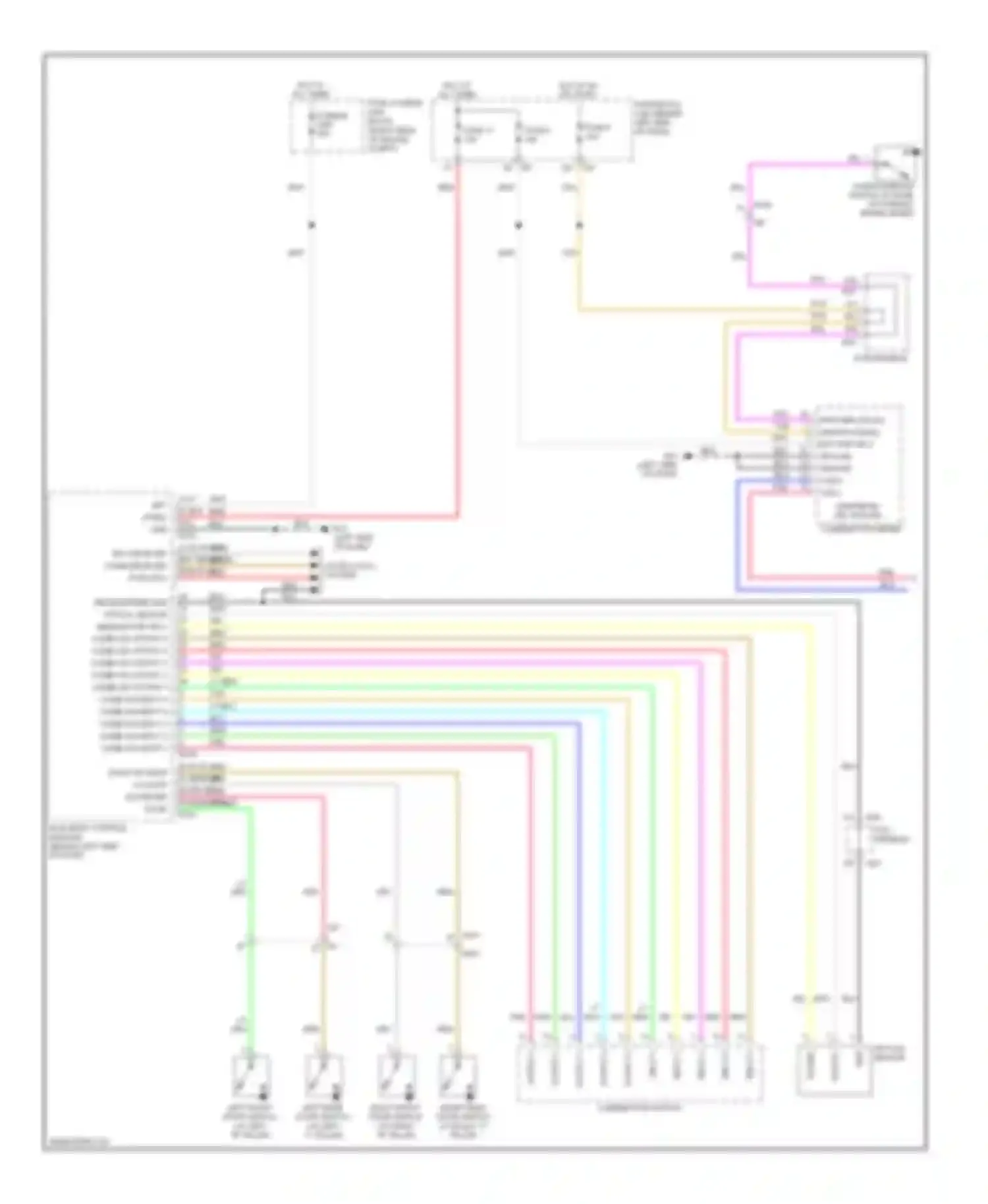 Wiring diagram door locks system for Infiniti M37 IV (2010-2014) (2 of 2)