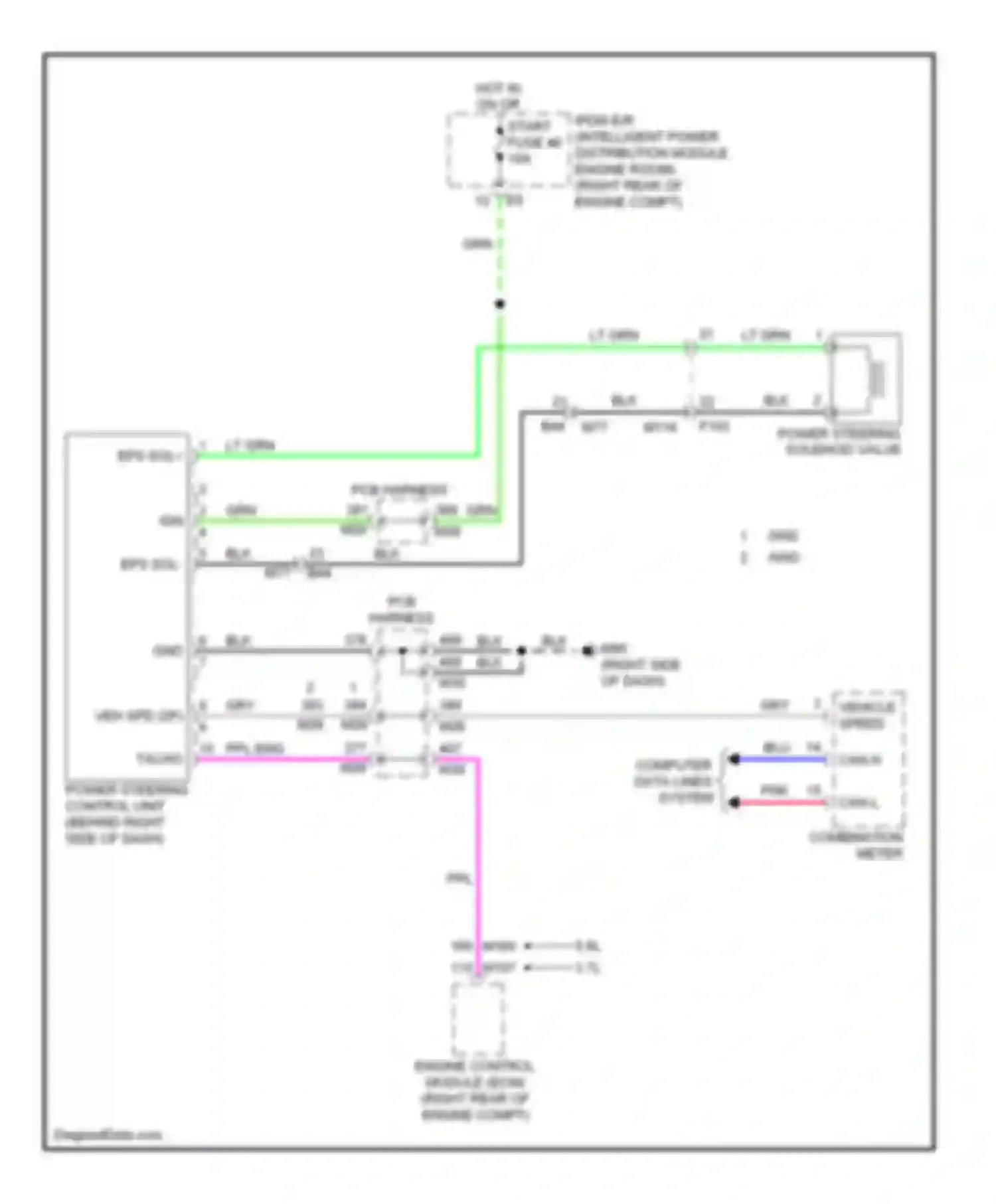 Wiring diagram power steering solenoid valve for Infiniti M37 IV (2010-2014) (1 of 1)