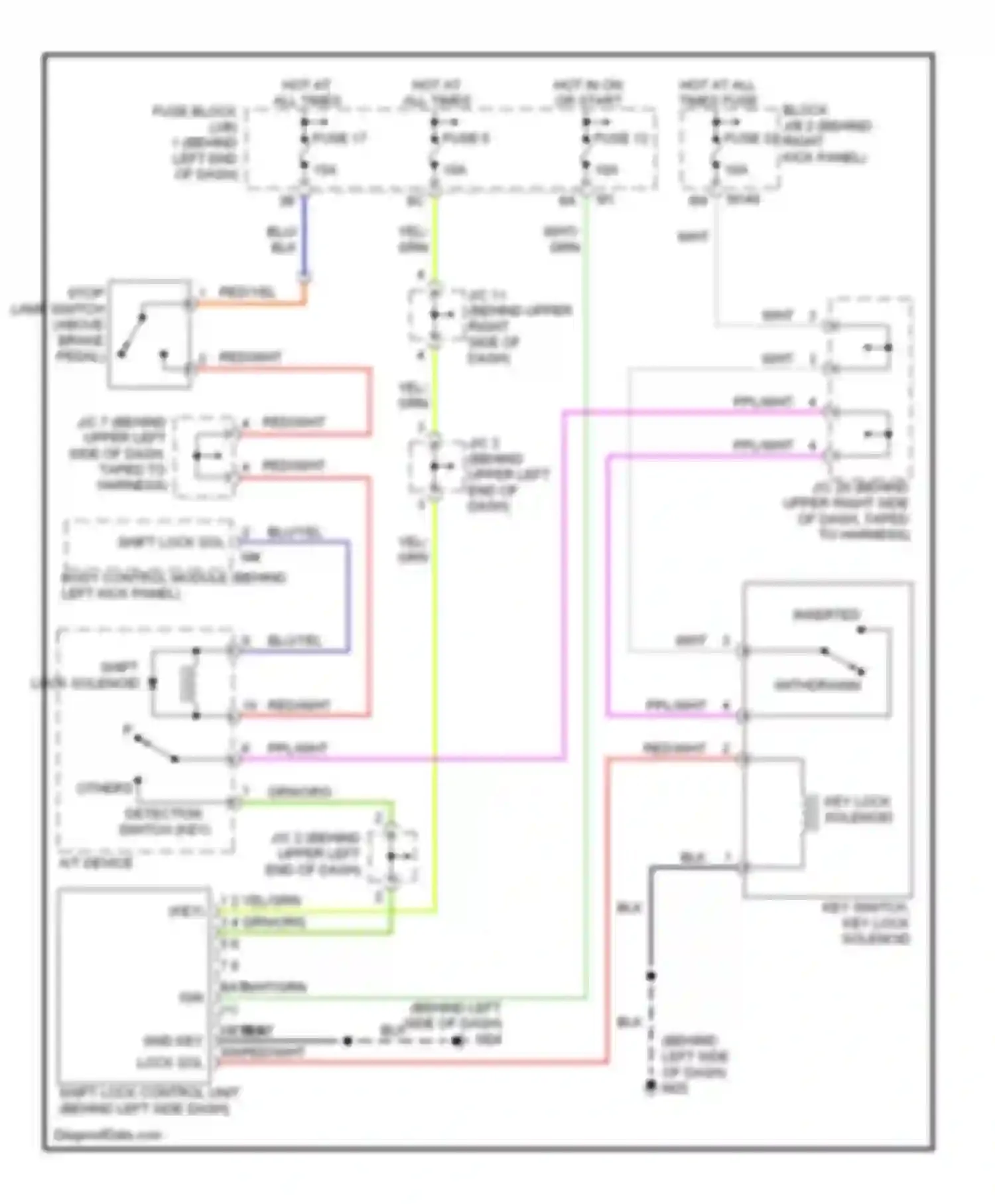 M45 Infiniti II (2002-2004): Shift interlock circuit
