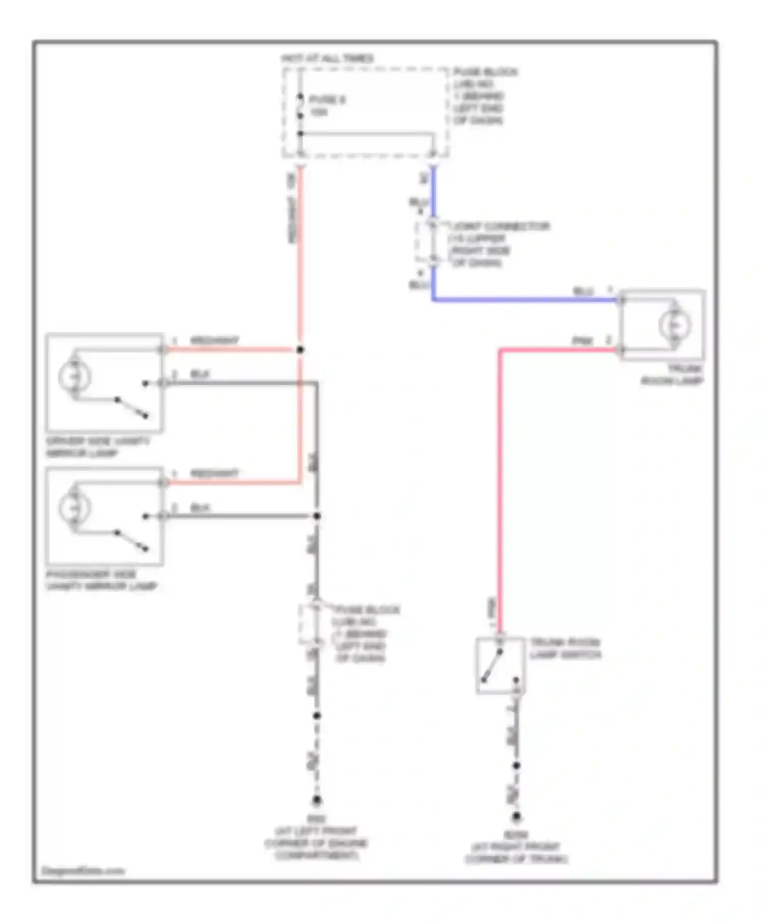 Wiring diagram red/wht for Infiniti M45 II (2002-2004) (16 of 28)