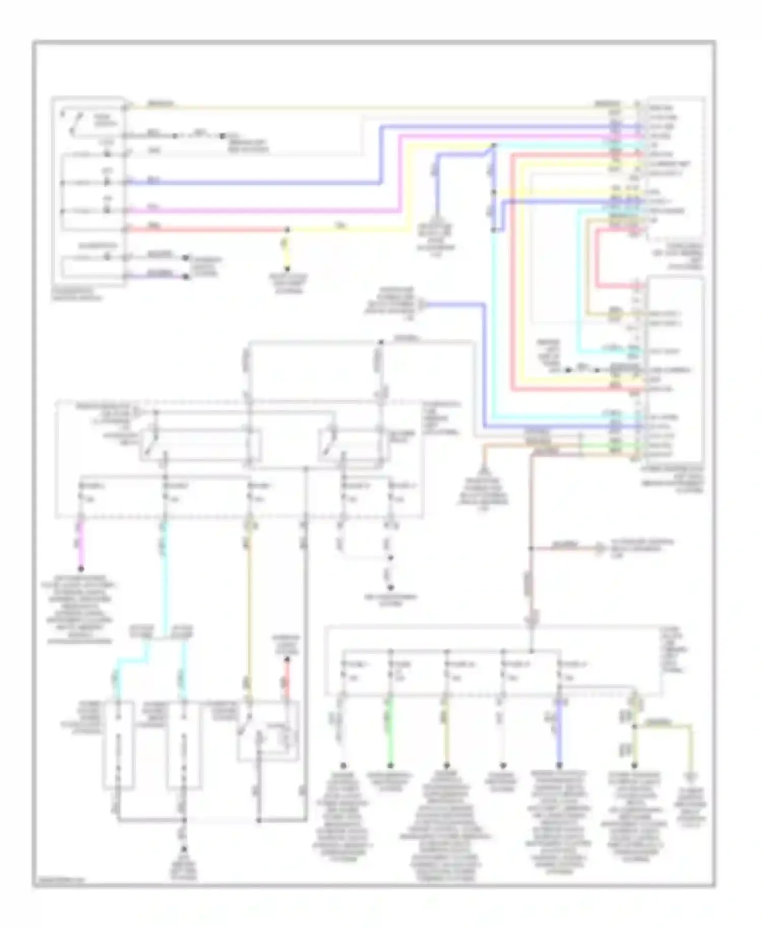 Wiring diagram passive restraint system for Infiniti M45 III facelift (2008-2010) (1 of 1)