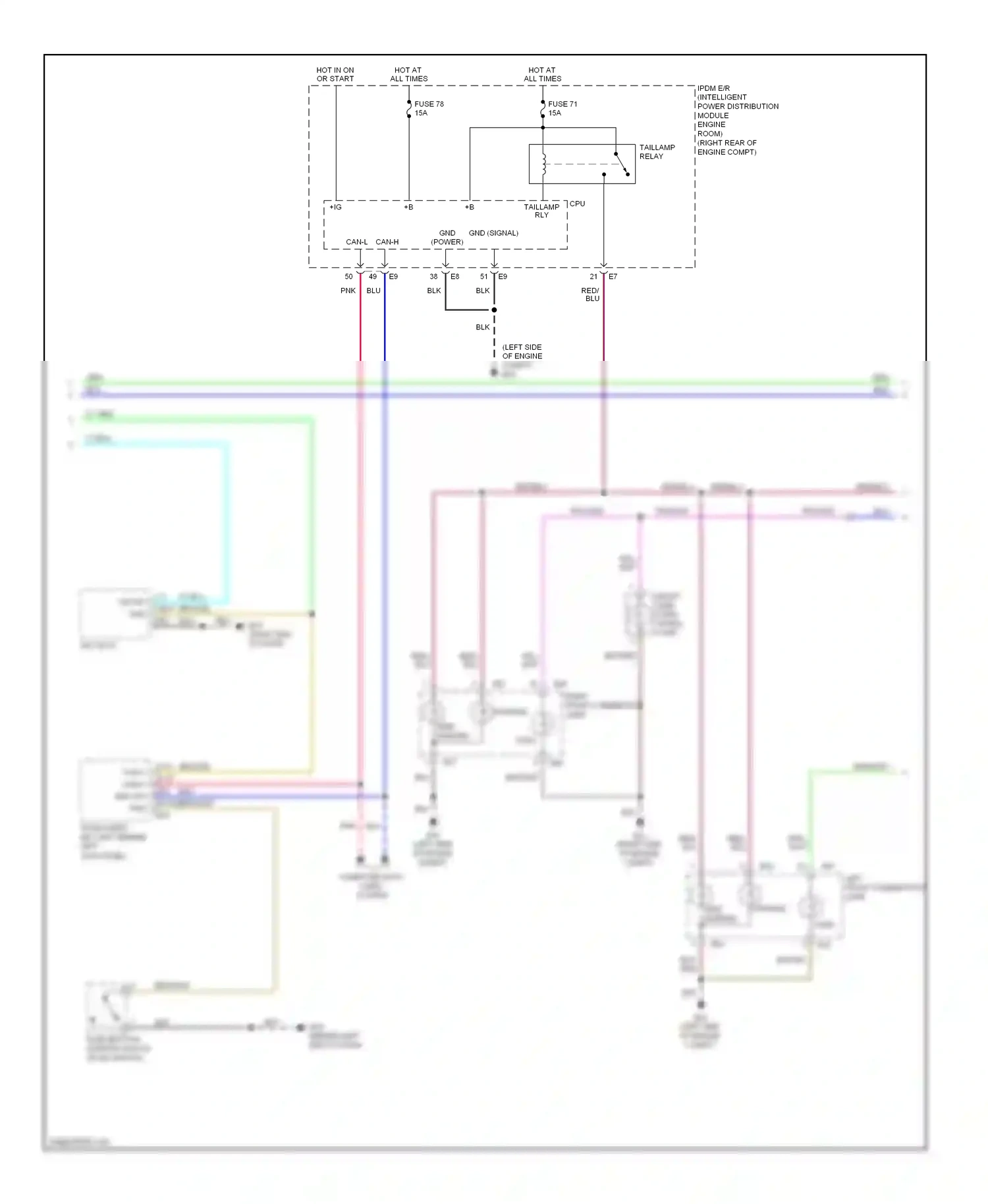 Infiniti M45 III facelift (2008-2010) push-button ignition switch (push switch) wiring diagram  (2 of 4)