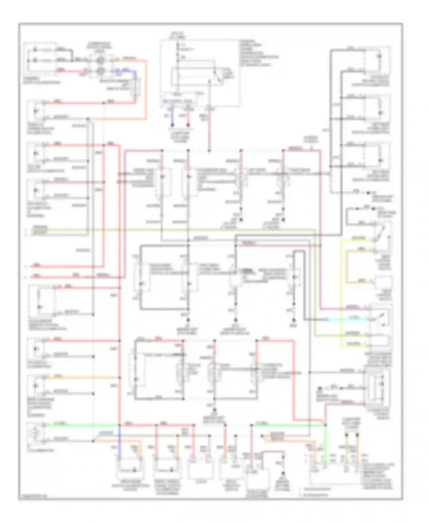Wiring diagram rear control switch for Infiniti M45 III facelift (2008-2010) (1 of 1)