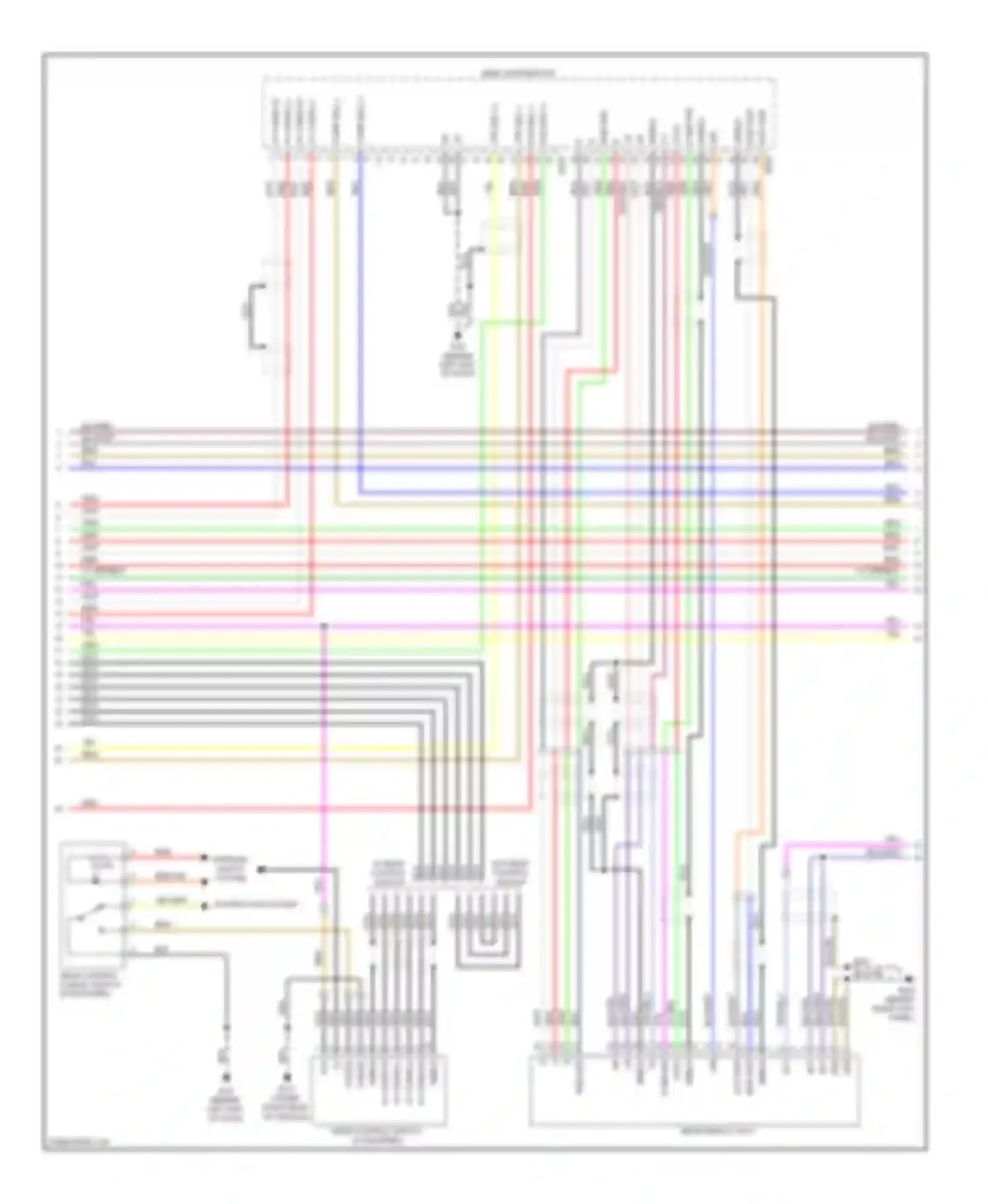 Wiring diagram w/o rear control switch for Infiniti M45 III facelift (2008-2010) (1 of 2)
