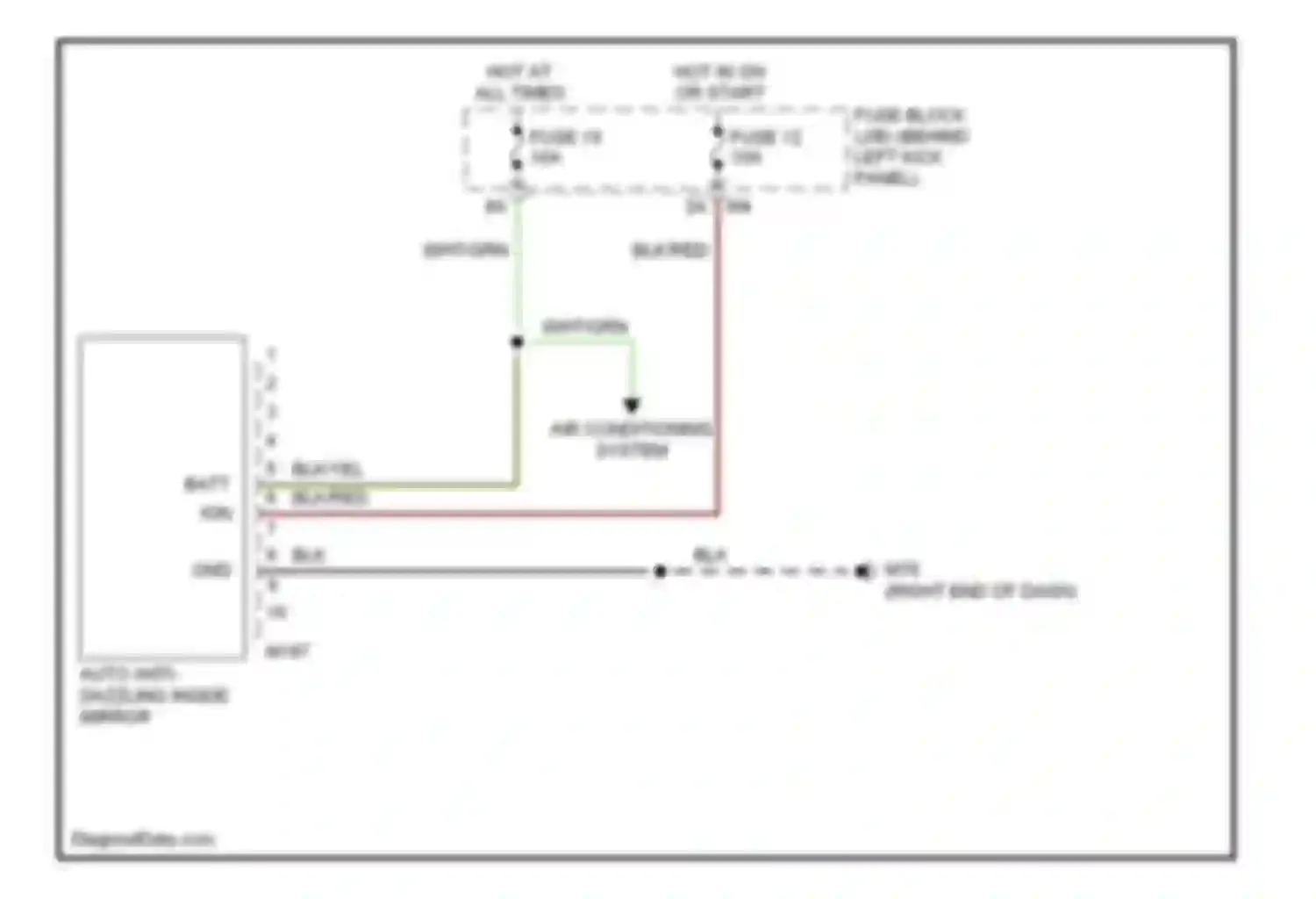Wiring diagram auto anti-dazzling inside mirror for Infiniti M45 III (2005-2008) (1 of 2)