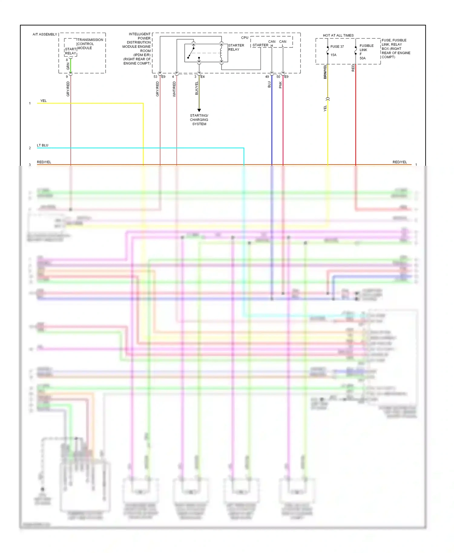 Infiniti M45 III (2005-2008) multi-function switch (security indicator) wiring diagram  (1 of 2)