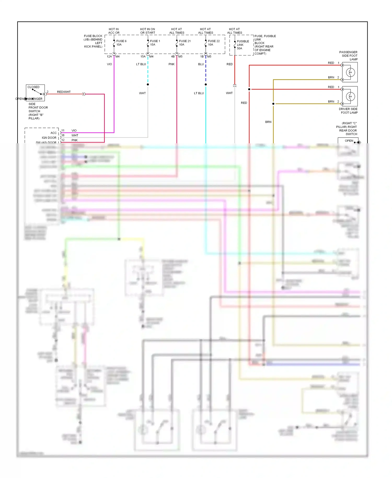Infiniti M45 III (2005-2008) push-button ignition switch (push switch) wiring diagram  (1 of 4)