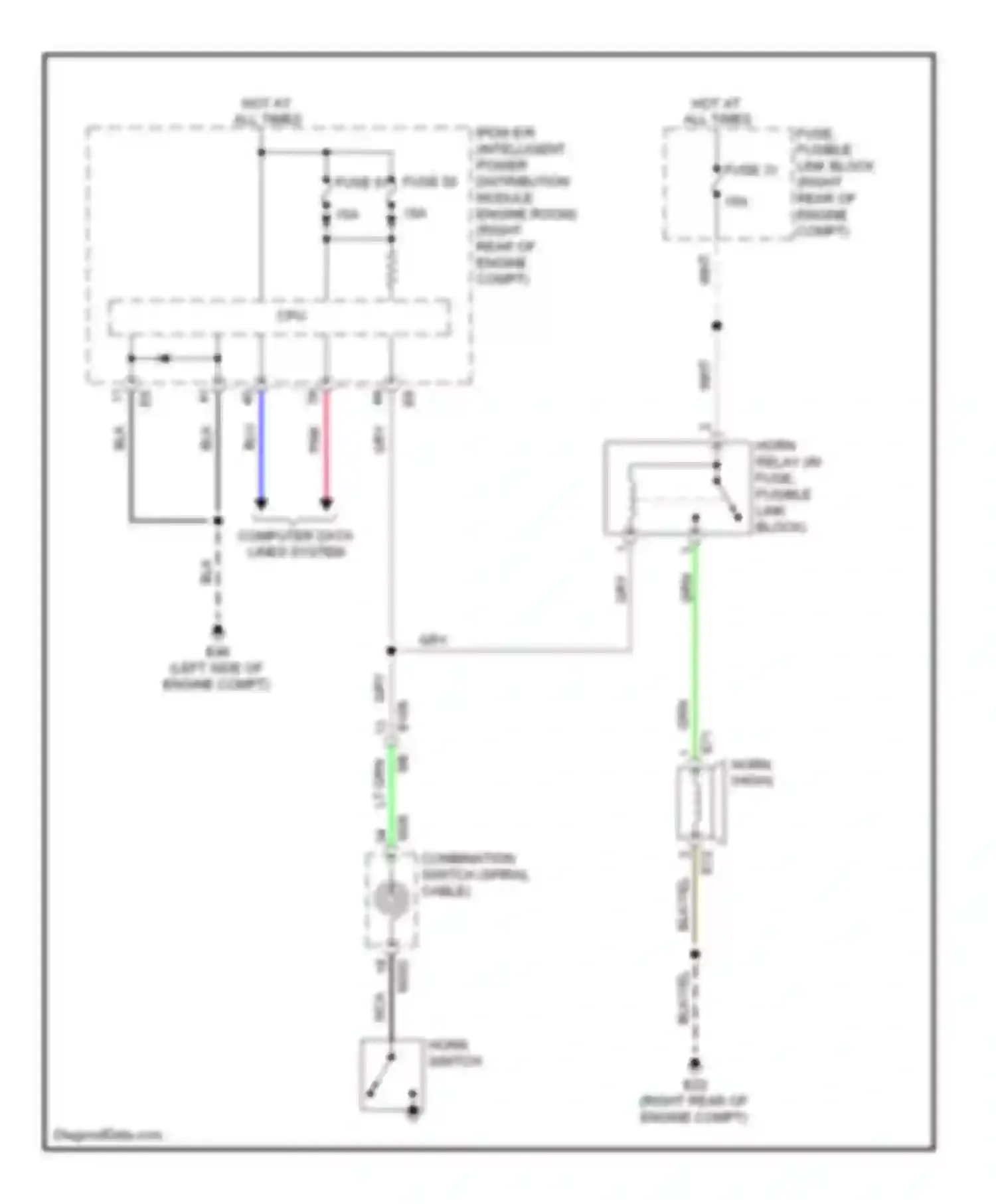 M56 Infiniti IV (2010-2013): Horn circuit