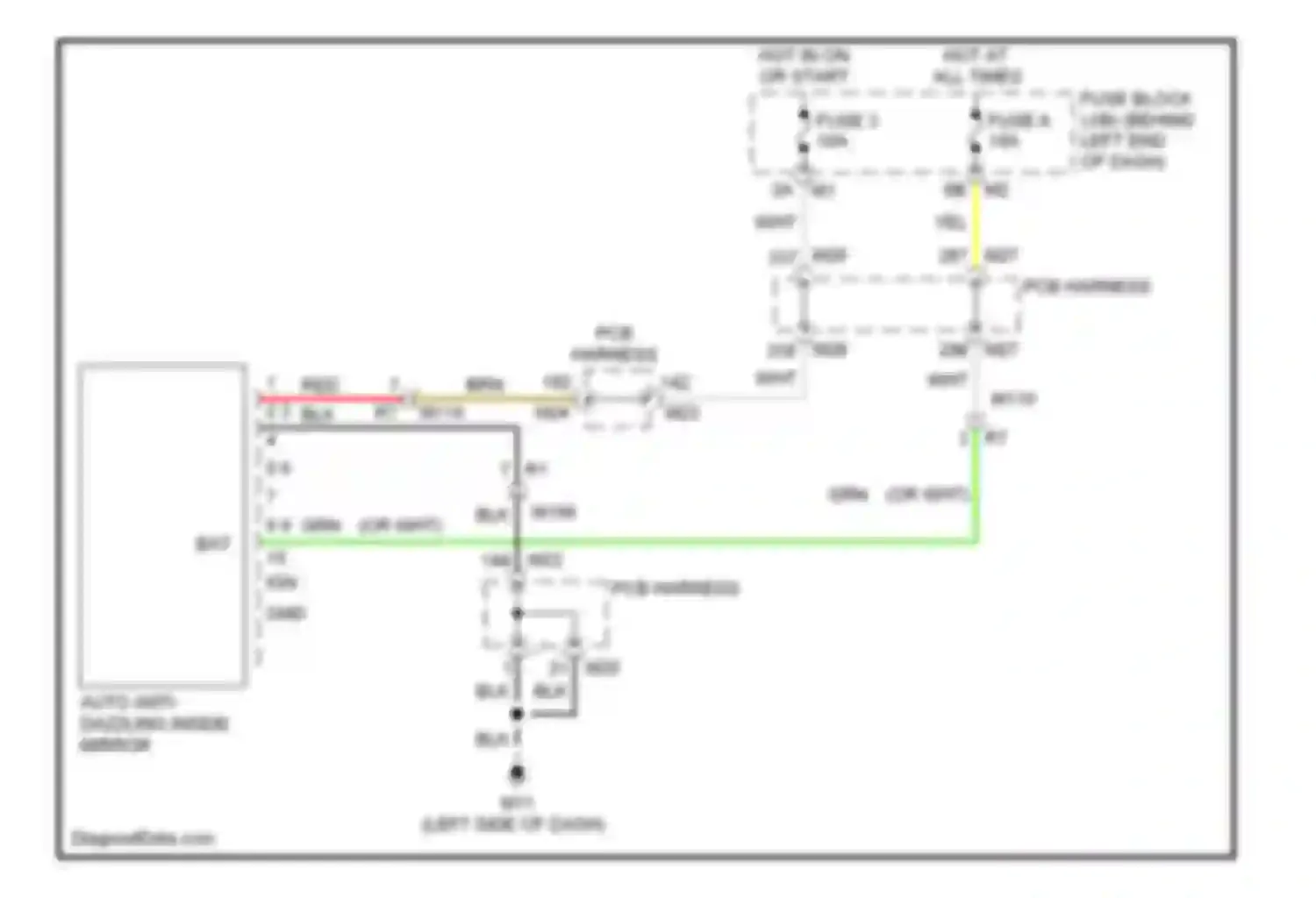 M56 Infiniti IV (2010-2013): Power mirrors circuit