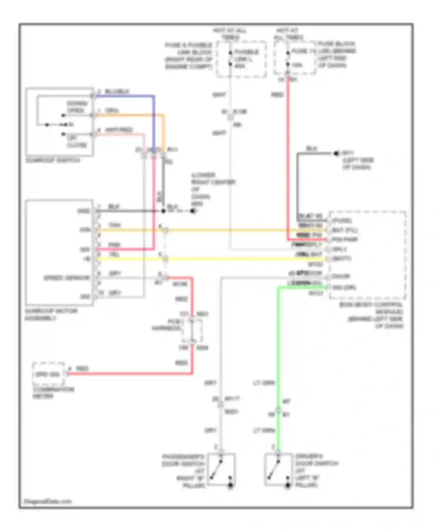 Wiring diagram sunroof switch for Infiniti M56 IV (2010-2013) (1 of 1)