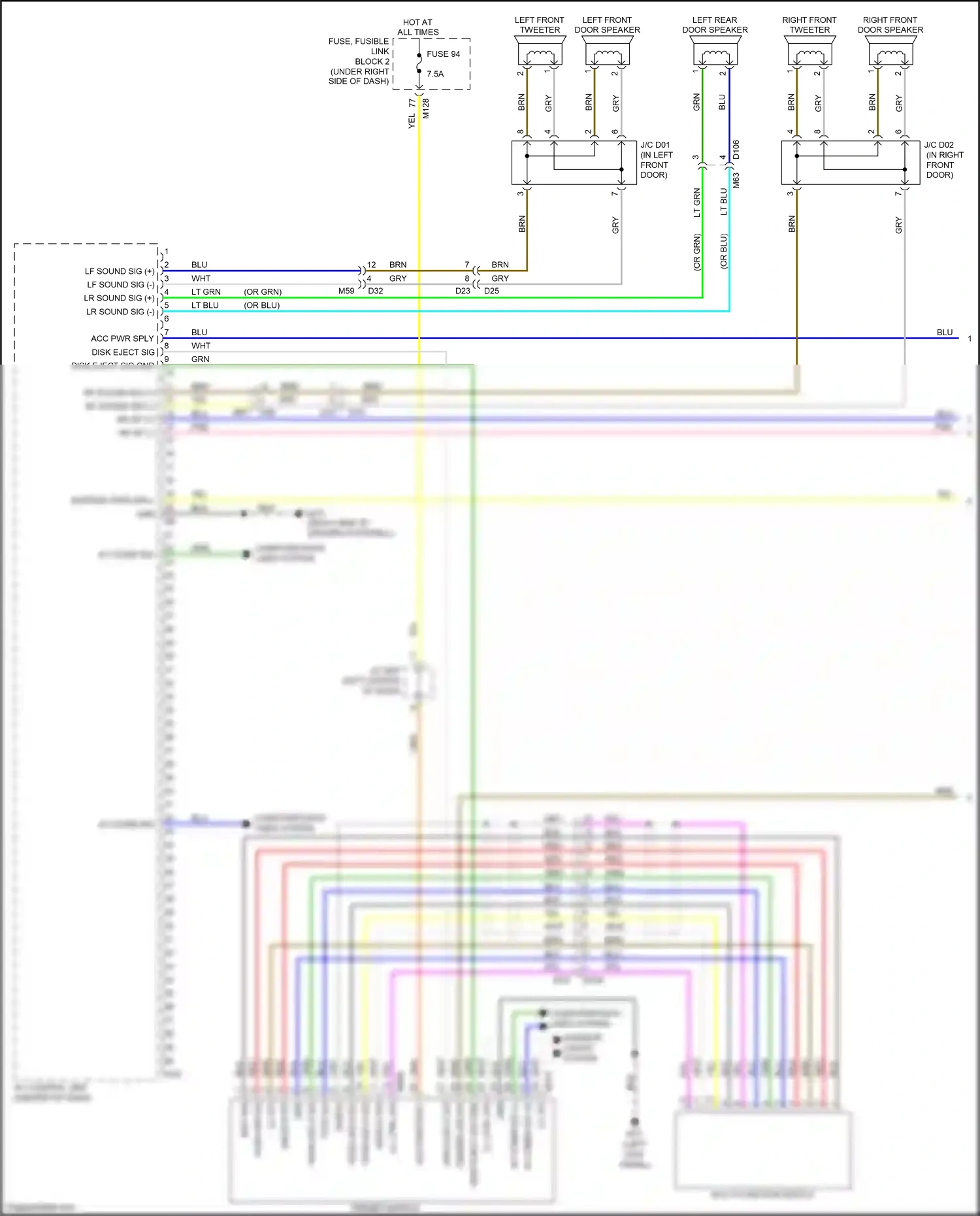 Infiniti Q30 I (2015-2019) multi- function switch wiring diagram  (3 of 5)