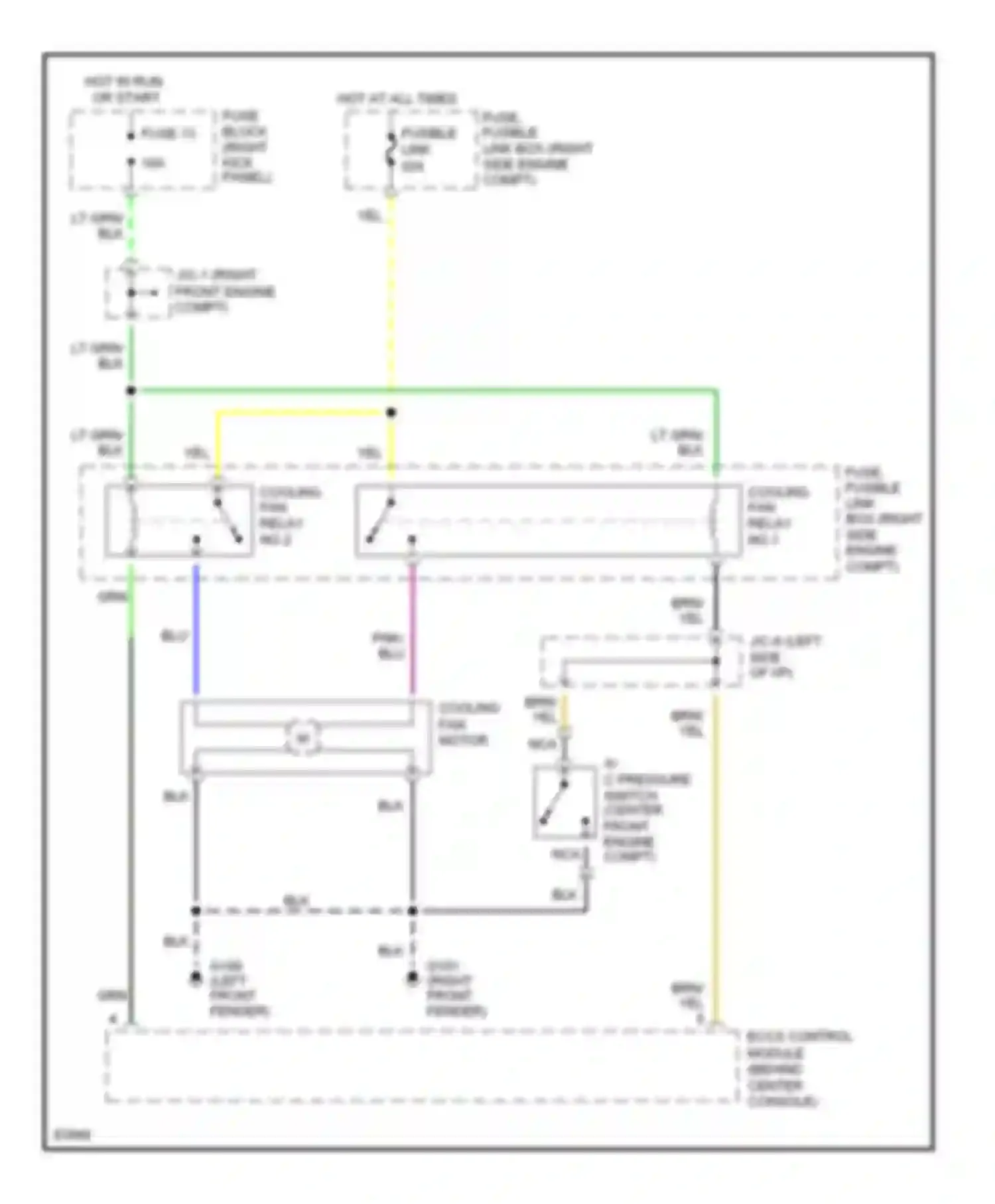 Q45 Infiniti I (1989-1996): Cooling fan circuit, usa