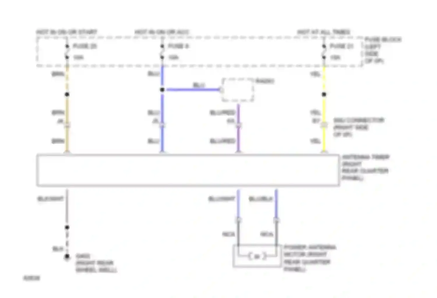 Q45 Infiniti I (1989-1996): Power antenna circuit