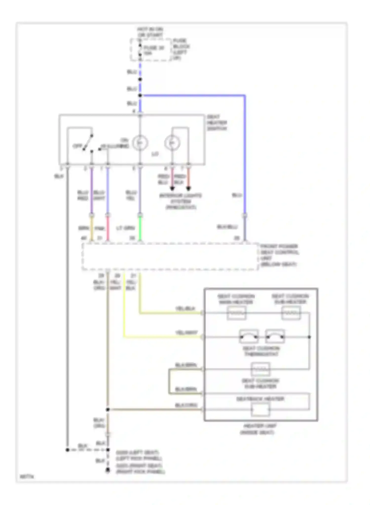 Q45 Infiniti I (1989-1996): Heated seats circuit
