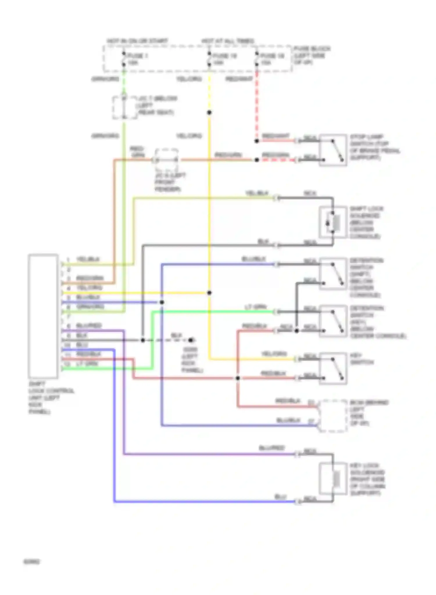 Q45 Infiniti I (1989-1996): Shift interlock circuit