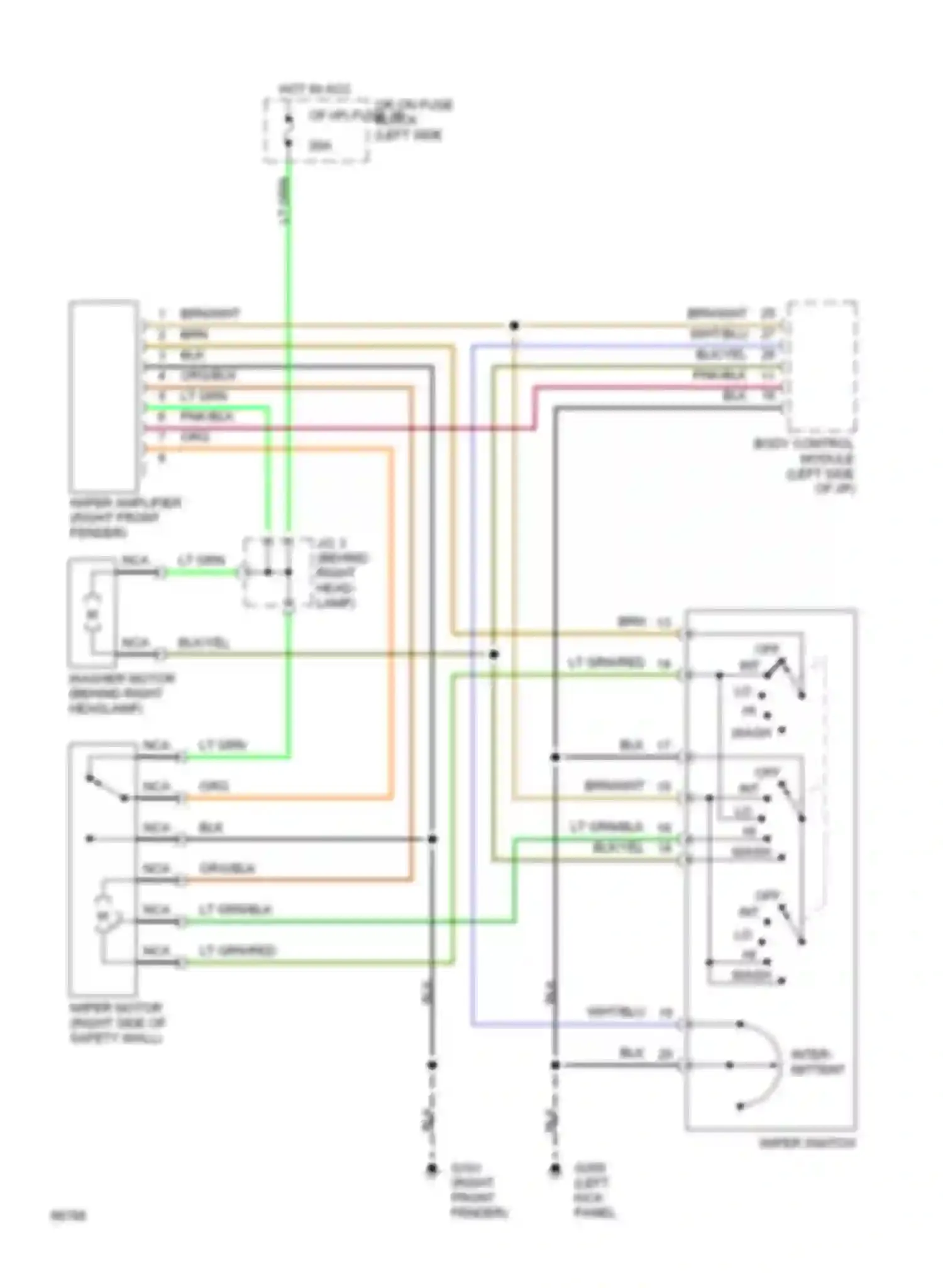 Q45 Infiniti I (1989-1996): Wiper/washer circuit