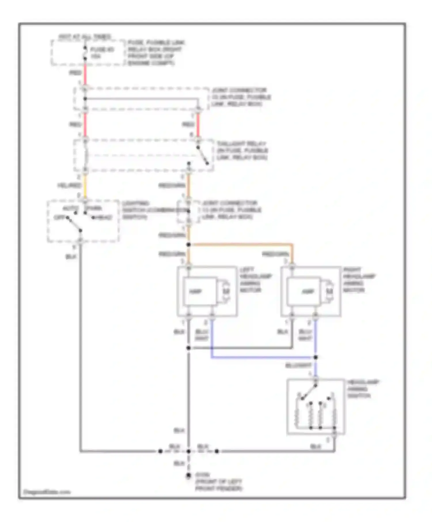 Q45 Infiniti II (1996-2001): Headlamp aiming circuit