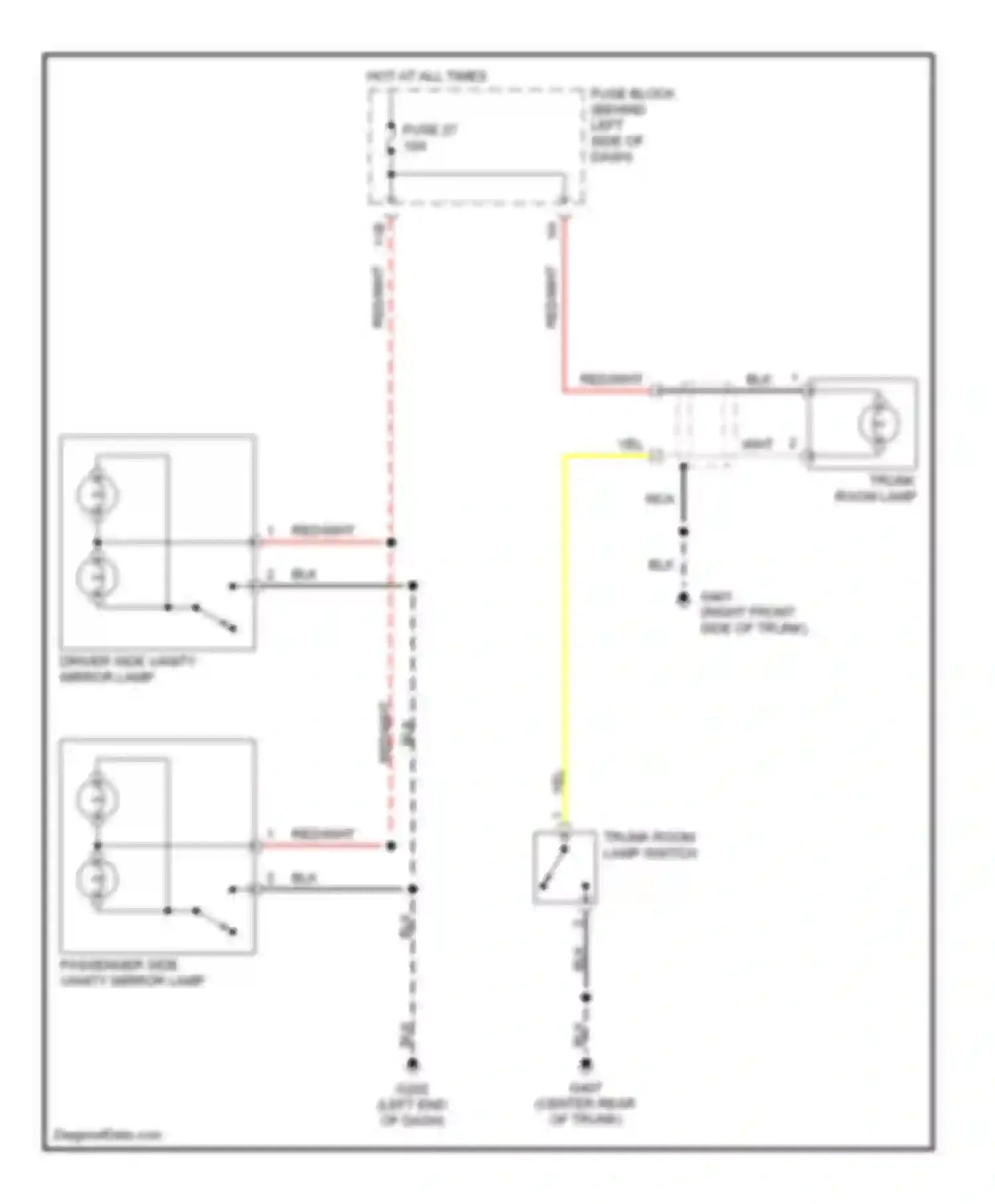 Q45 Infiniti II (1996-2001): Courtesy lamps circuit (2 of 2)