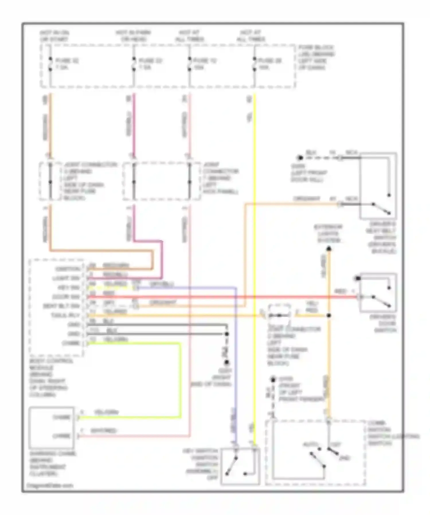 Q45 Infiniti II (1996-2001): Warning system circuits