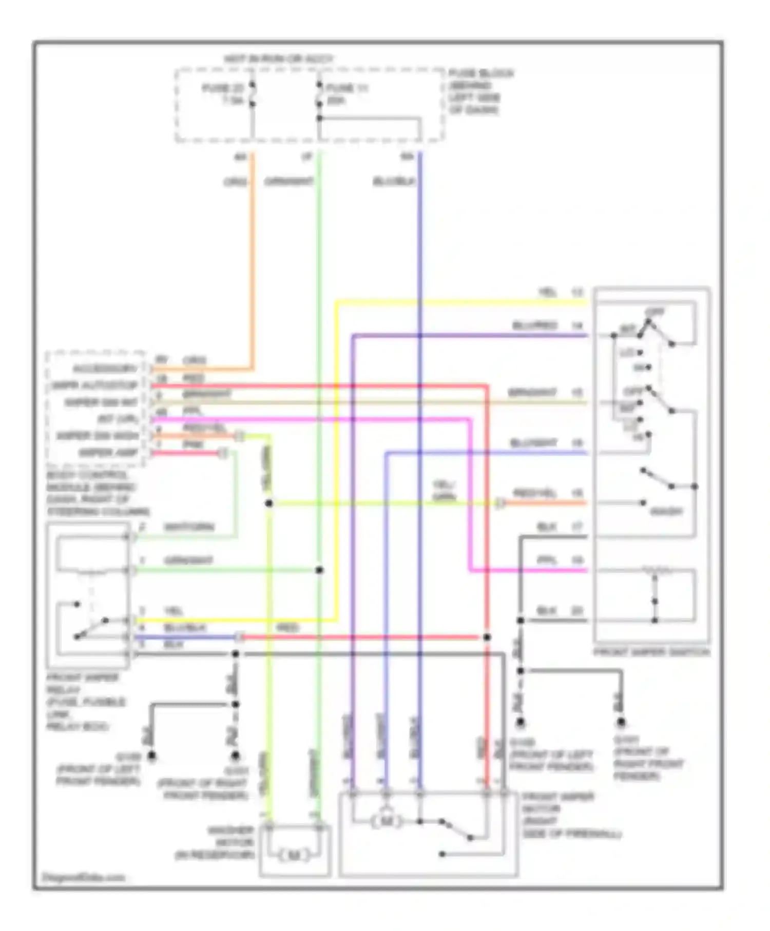 Q45 Infiniti II (1996-2001): Wiper/washer circuit