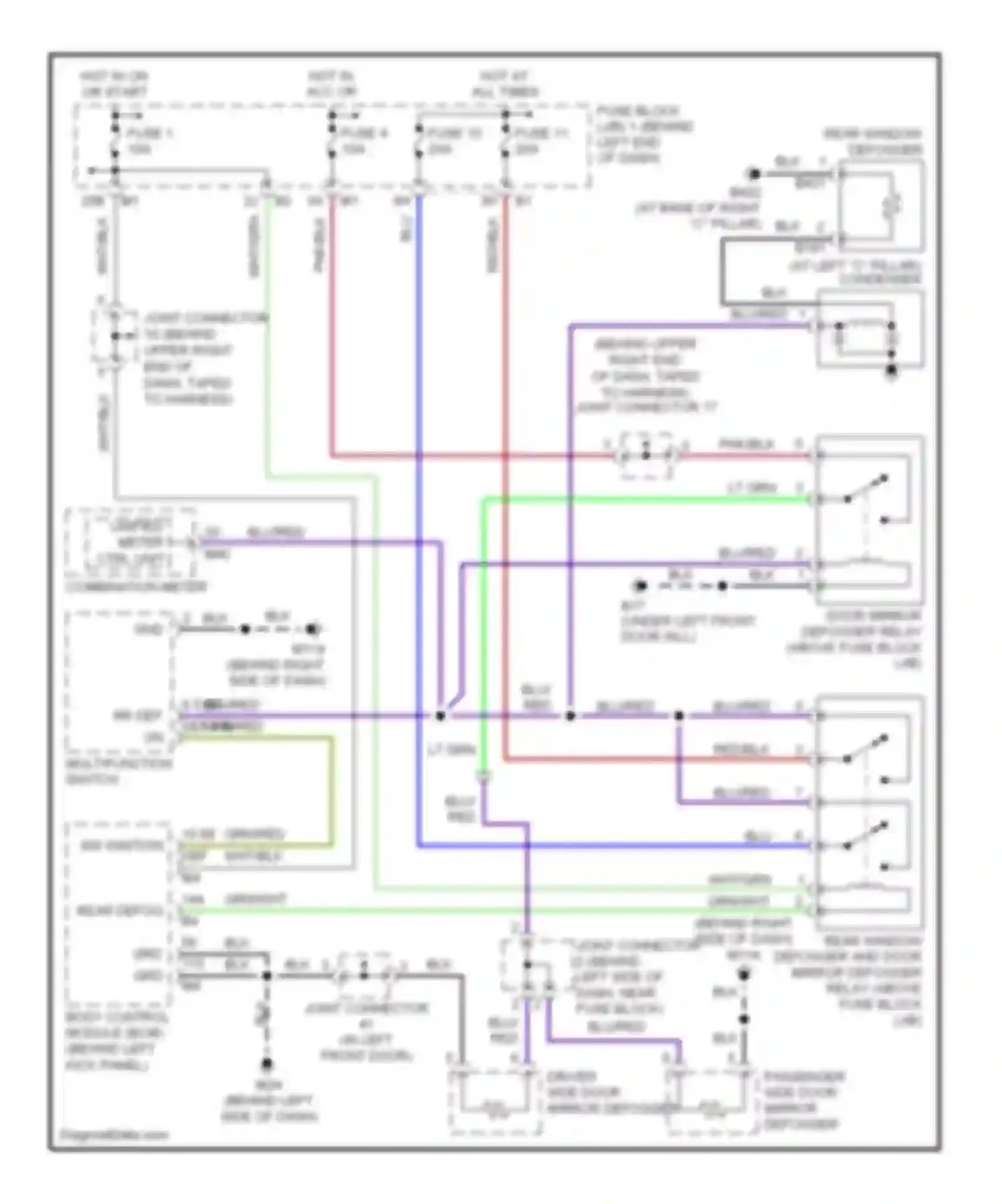 Q45 Infiniti III (2001-2006): Defoggers circuit