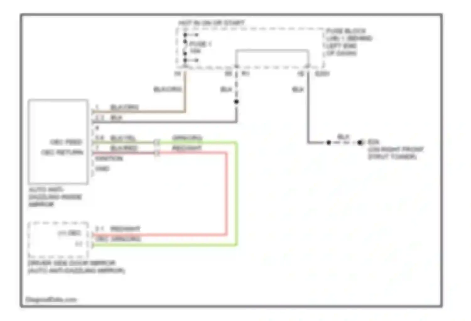 Q45 Infiniti III (2001-2006): Auto anti-dazzling inside mirror circuit