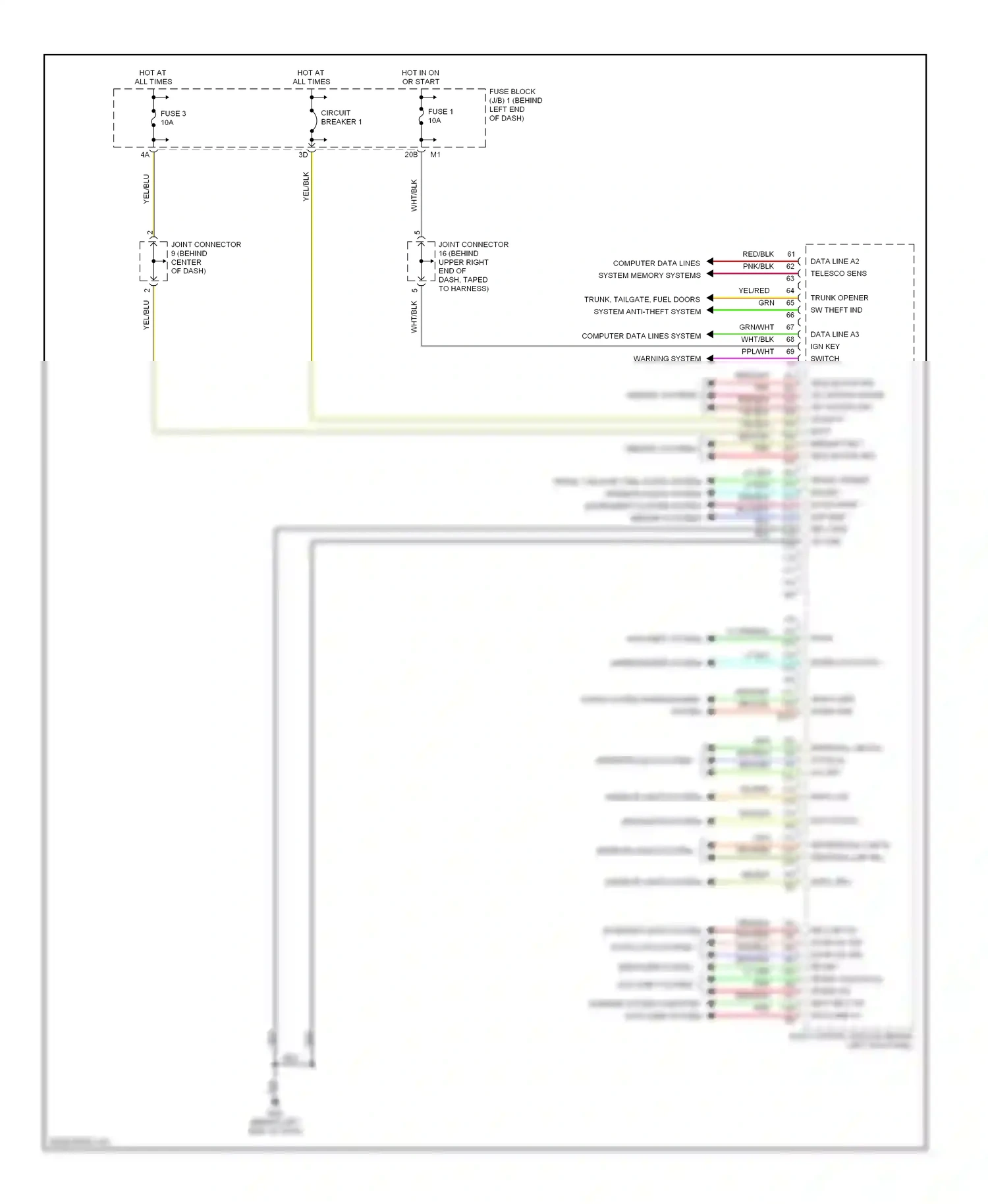 Infiniti Q45 III (2001-2006) warning system computer data lines system wiring diagram  (1 of 1)